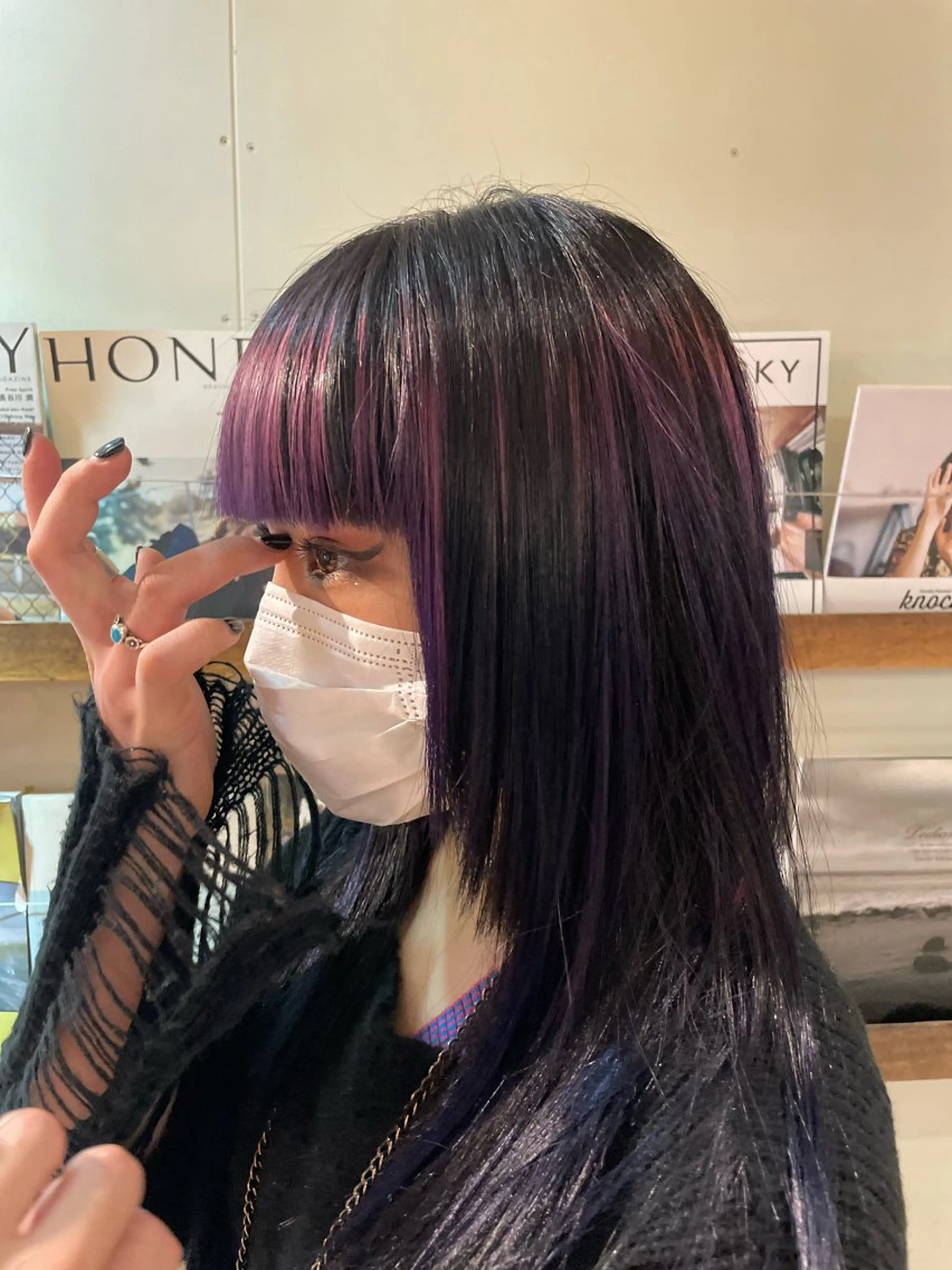 セミロング パープルカラー PayPay対応 kaito🍫のヘアスタイル
