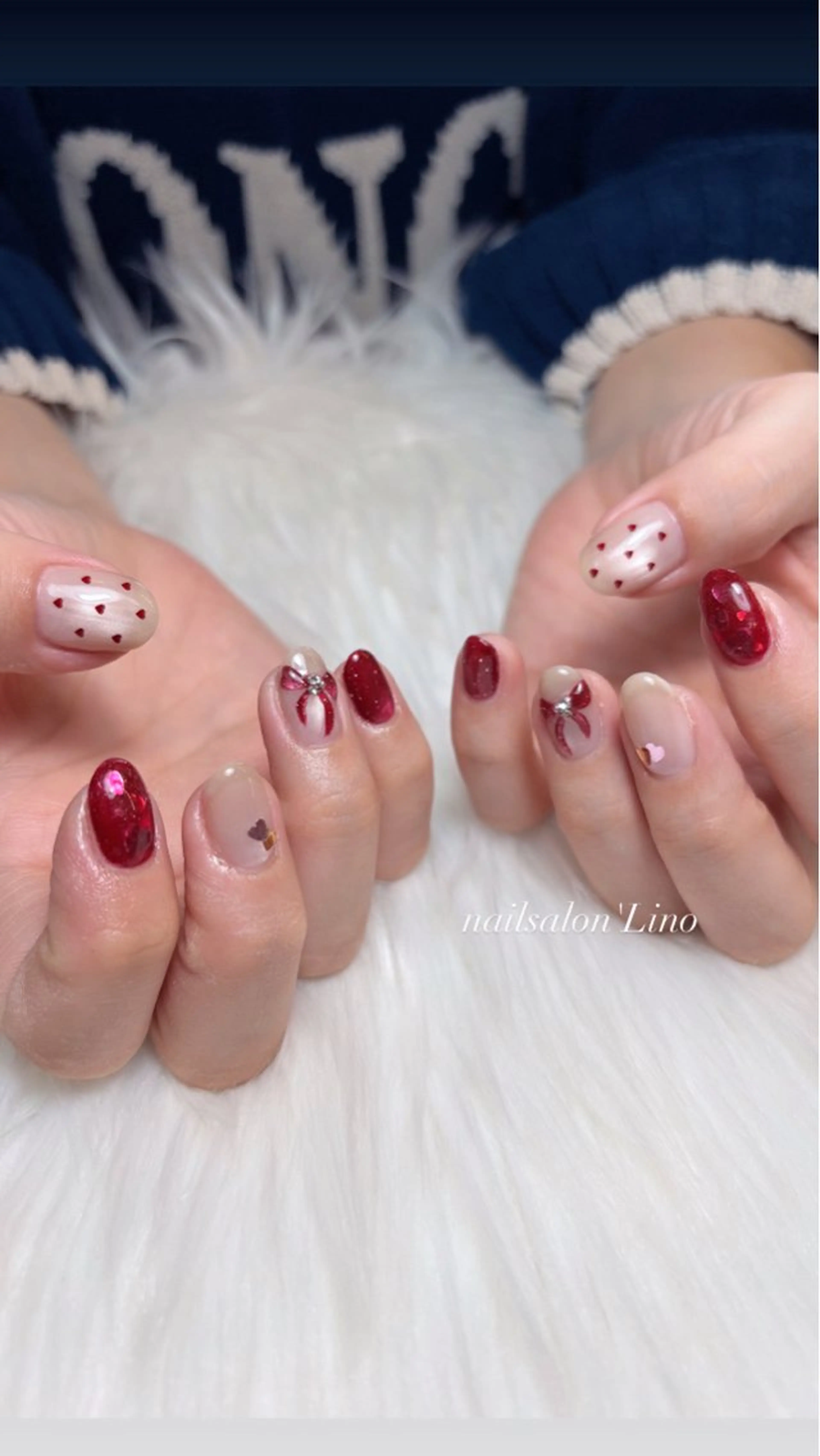 ネイル アートネイル フラッシュネイル フラッシュマグ ハート ワンカラーネイル ハンドネイル Lino𓂃⟡.· Chizuruのネイルデザイン