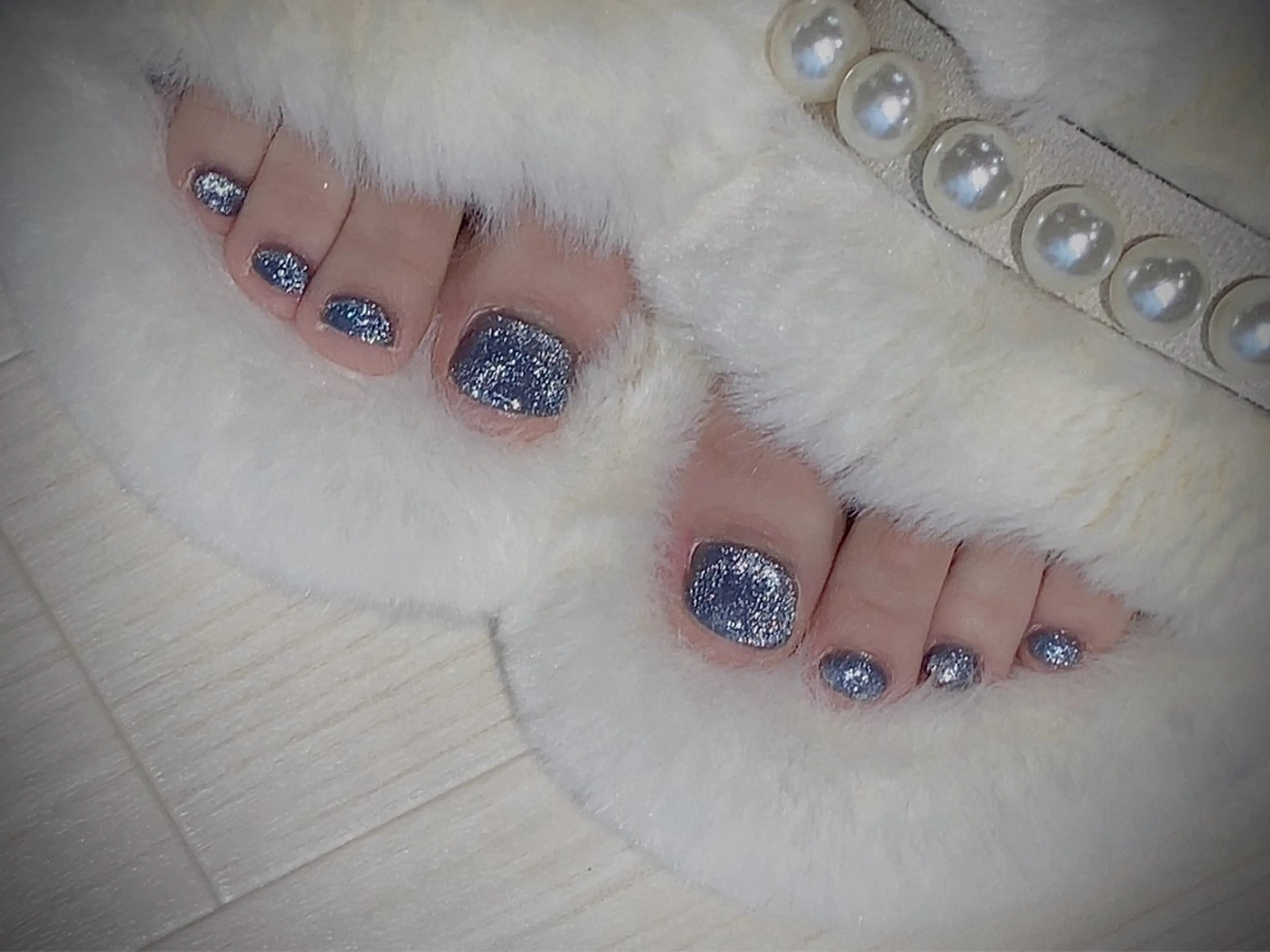 ネイル I-nailロング /ワンホン/キラキラのネイルデザイン