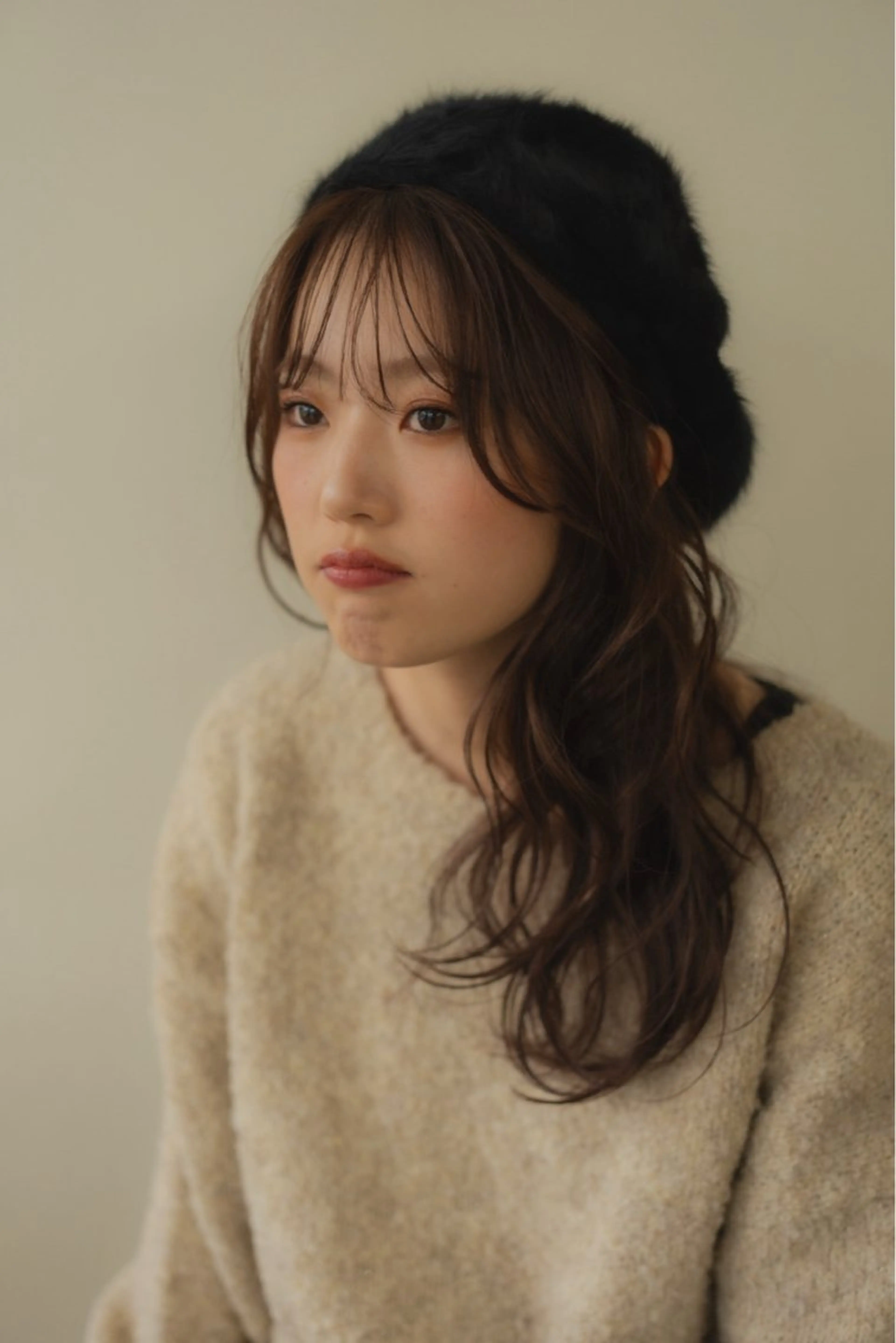 セミロング カラー ブラウンカラー ラベンダーカラー ラベンダーブラウン カット ヘアカラー トリートメント plus HAIR いずみのヘアスタイル