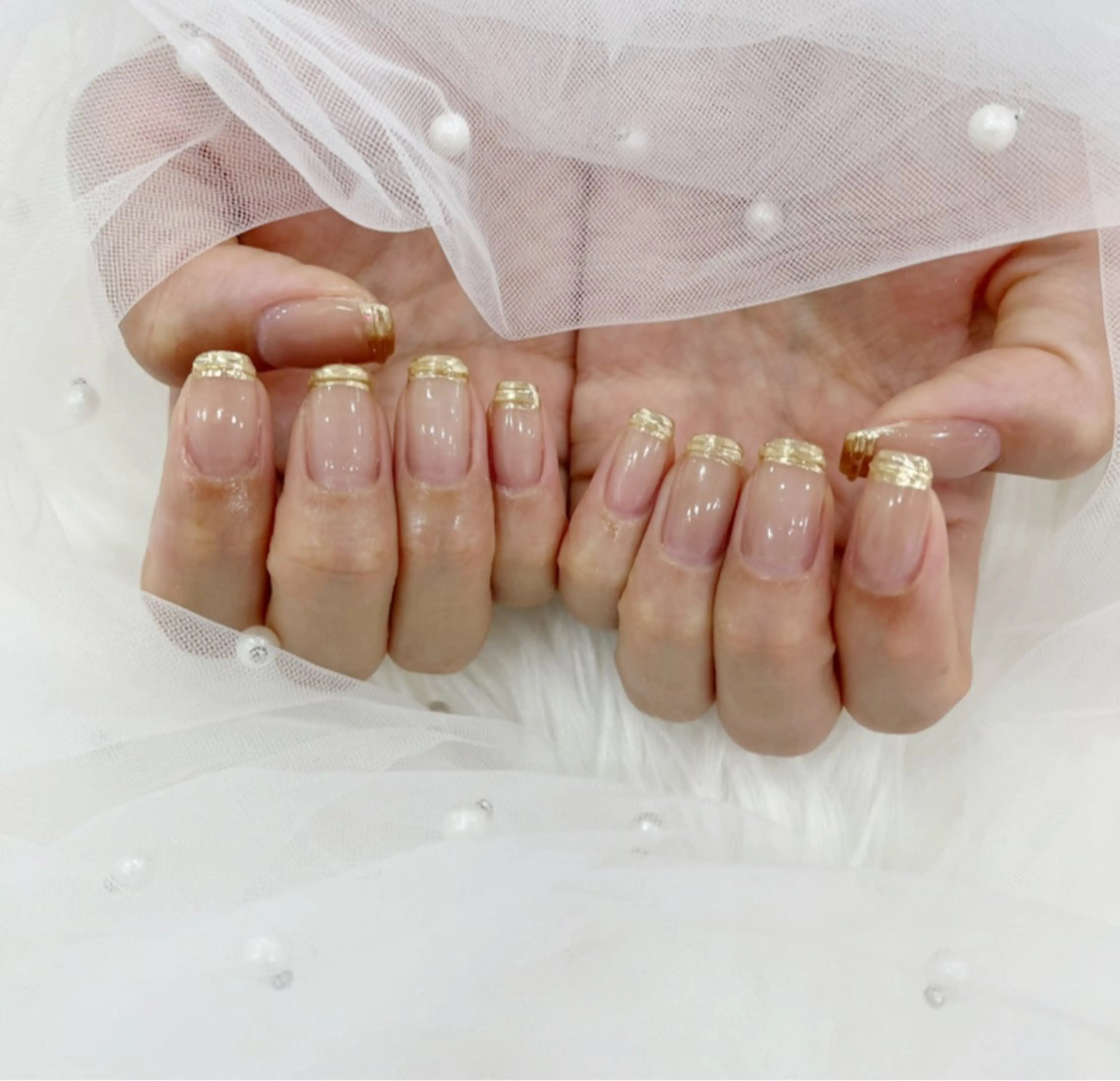ネイル 長さ出し フットネイル ジェルネイル 韓国ネイル マグネットネイル #Amin nail salonのネイルデザイン