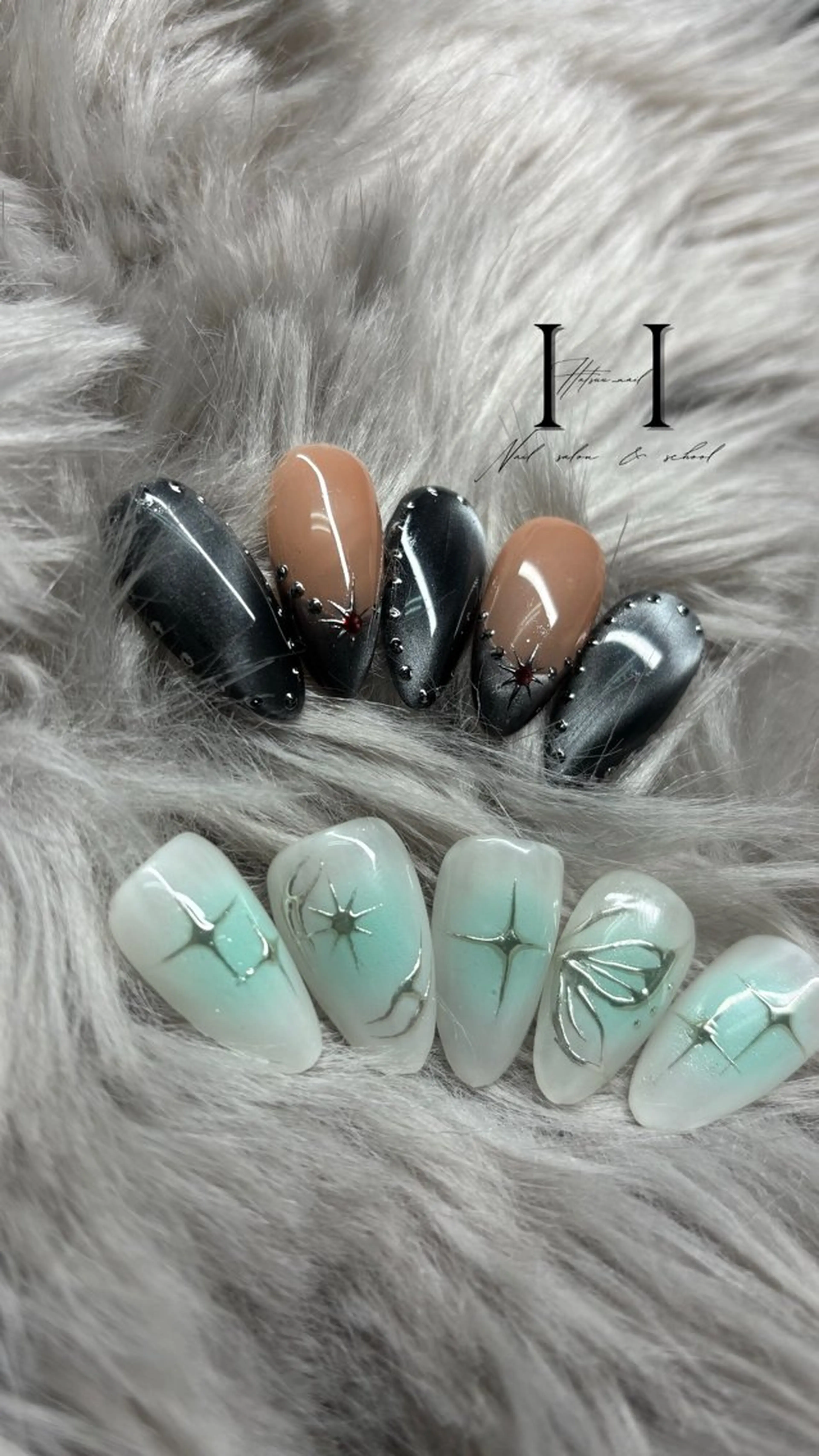 ネイル チークネイル マグネットネイル ミラーネイル ハンドネイル Hatsuu nail所属・HatsuuNail salonアリスのネイルデザイン