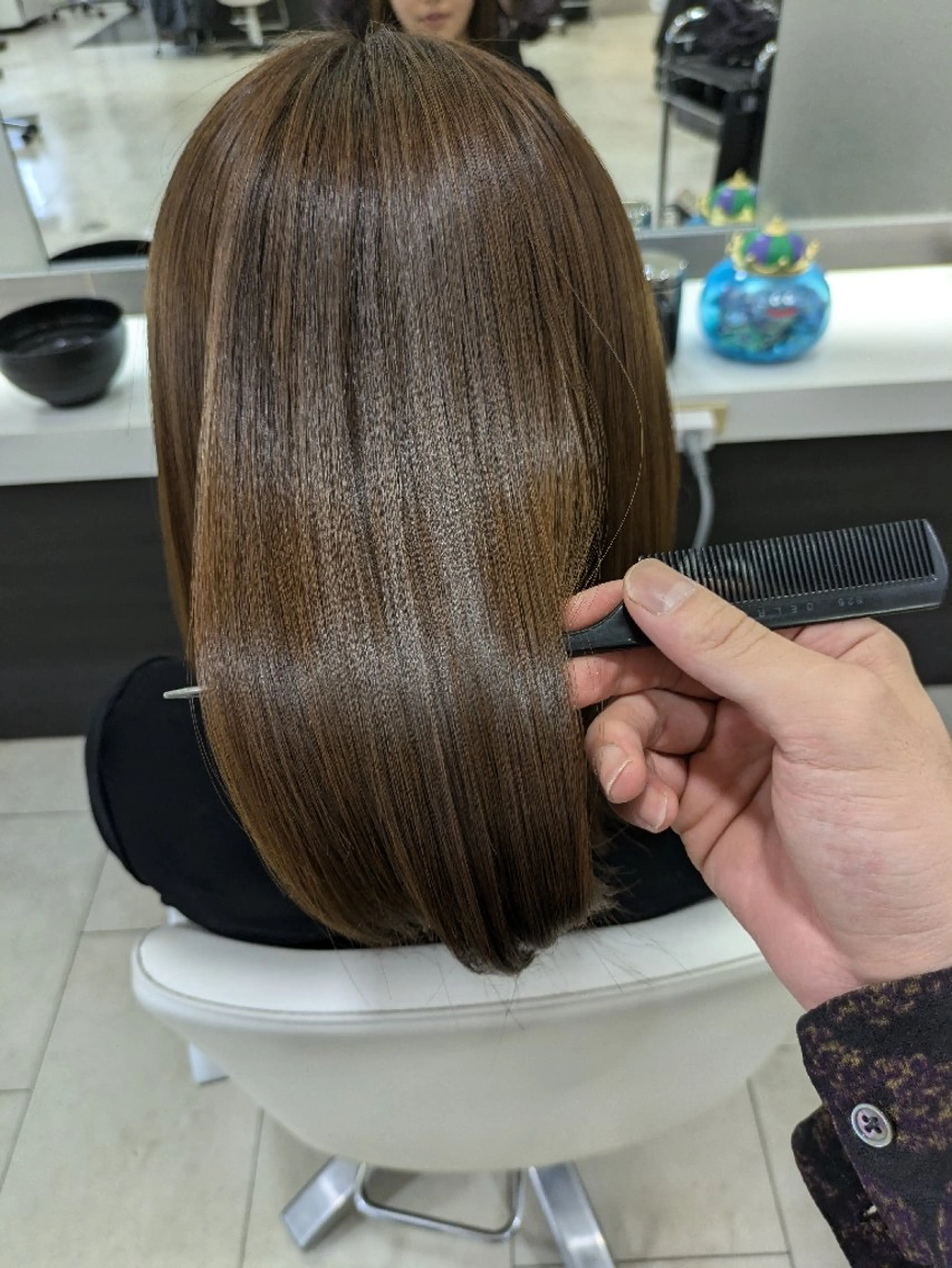 ミディアム カラー ヘアカラー トリートメント ✨METEO導入店✨ 髪質改善×縮毛矯正のヘアスタイル