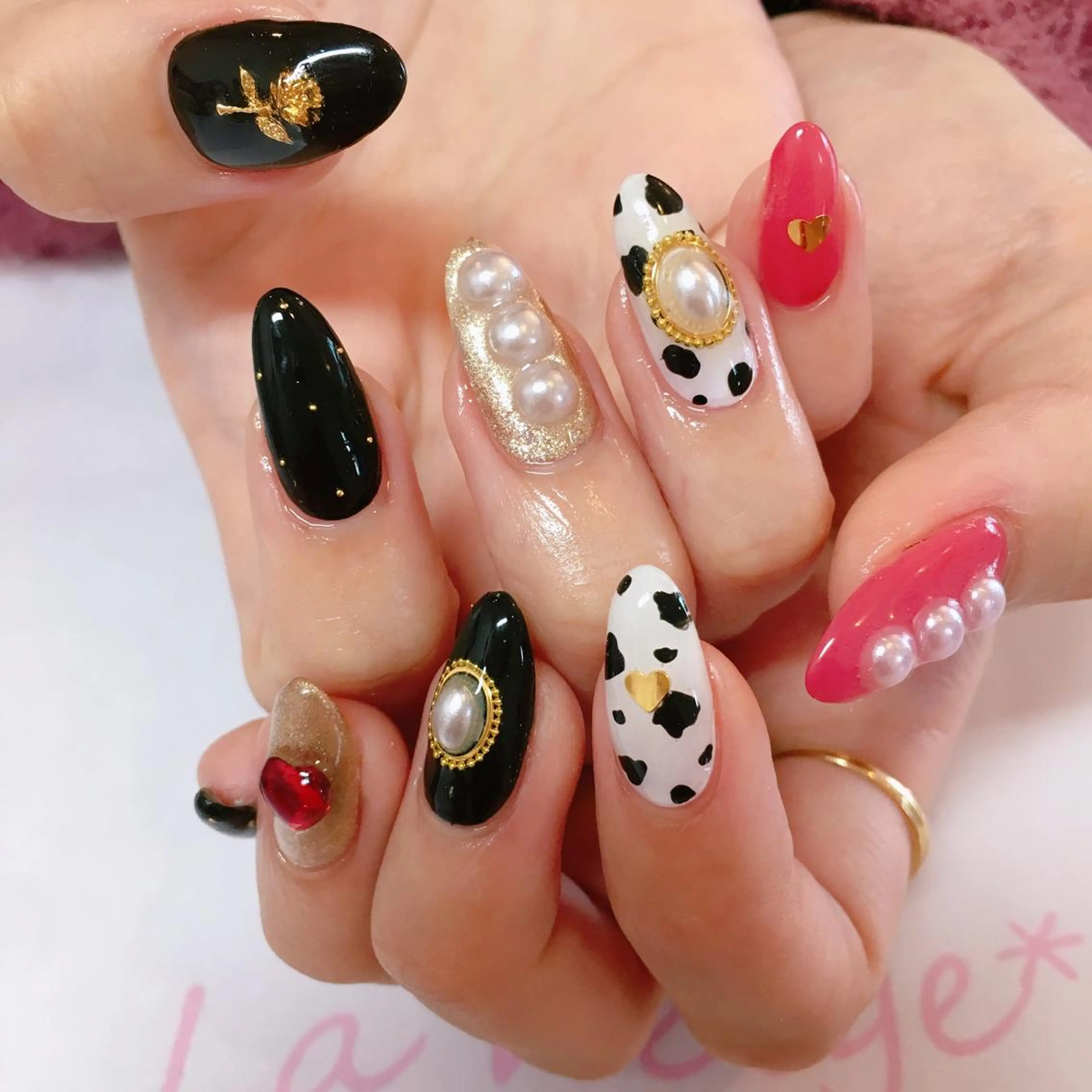 ネイル ハート La neige* yuki 🐩🌙のネイルデザイン