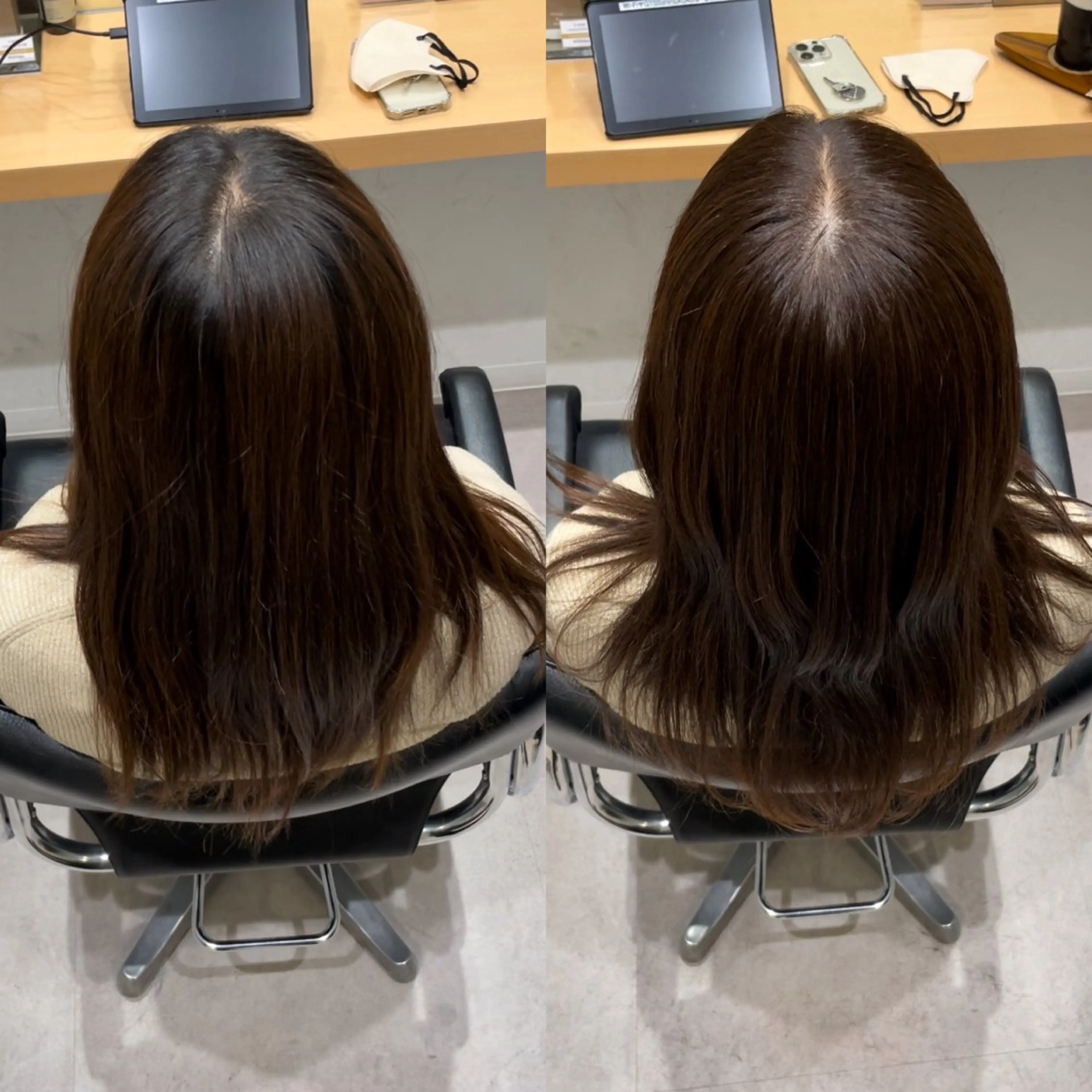 ミディアム カラー イルミナカラー トリートメント 髪質改善ヘアケア 艶髪特化/上田のヘアスタイル