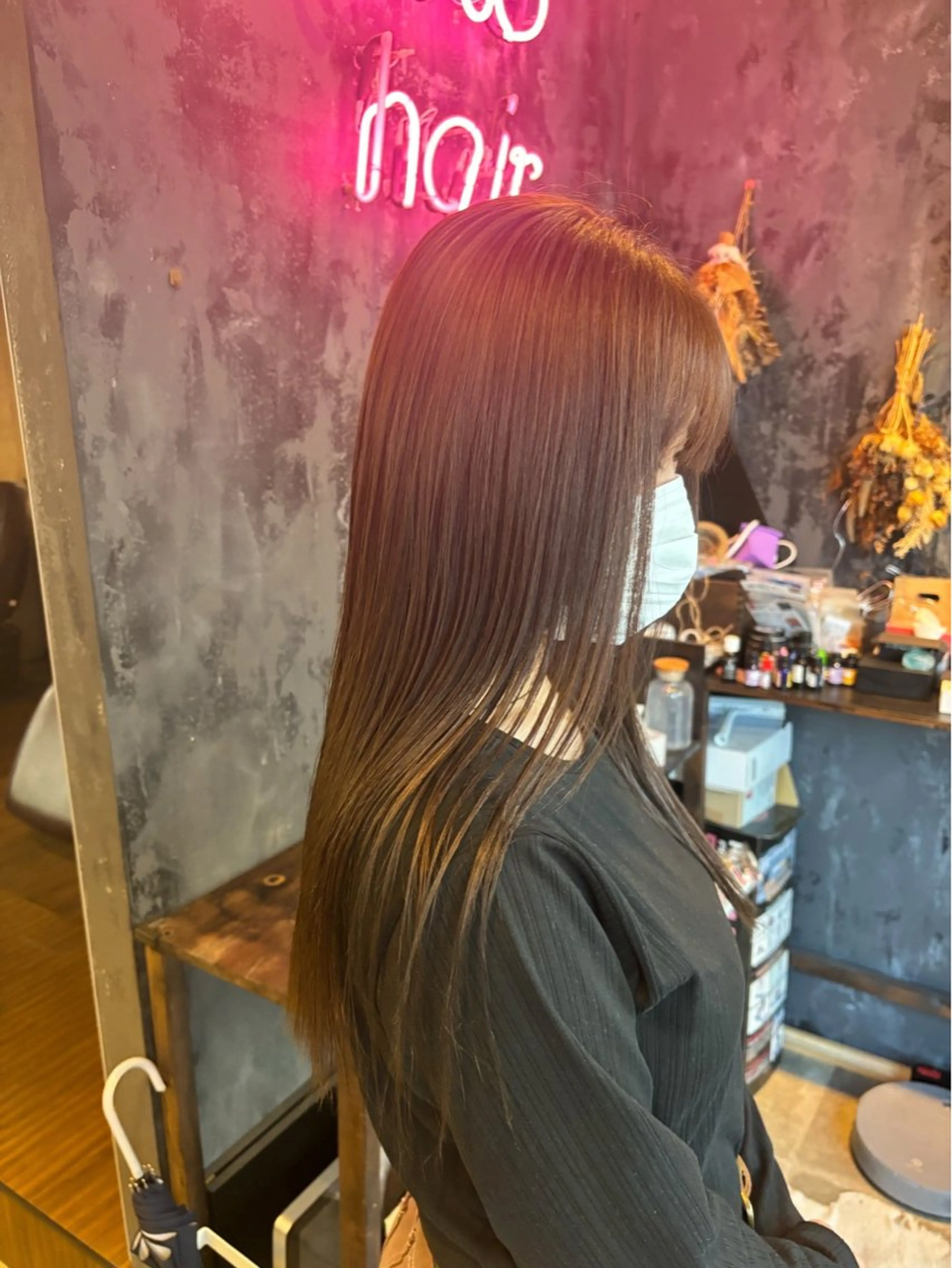 ロング カラー 縮毛矯正 トリートメント アトレ＊個室サロン himekaのヘアスタイル