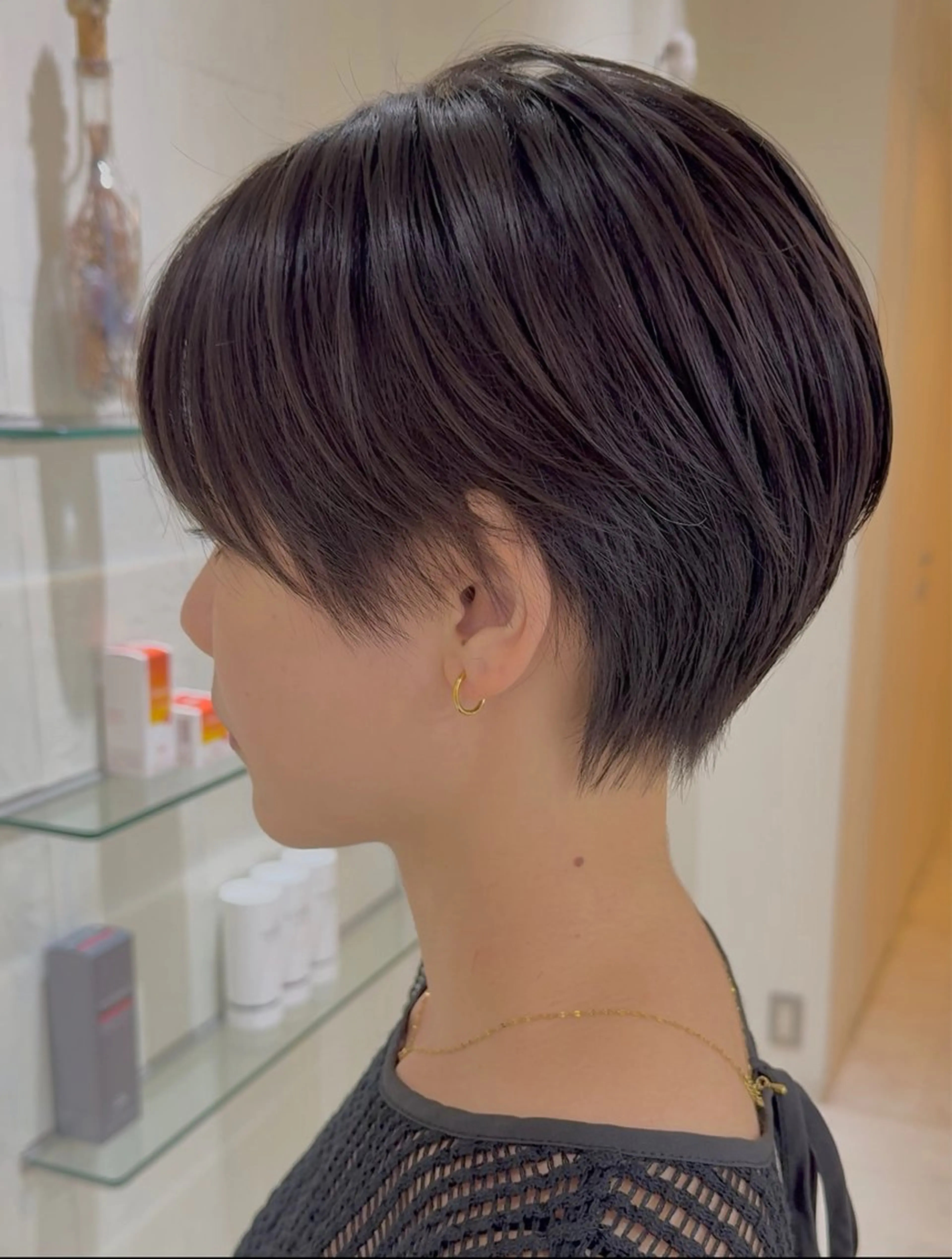 ショート カラー ショートボブ ショートレイヤー ボブ 顔まわりレイヤー 顔周りカット カット ヘアカラー トリートメント 河合秀明/ショート /ボブ/レイヤーのヘアスタイル