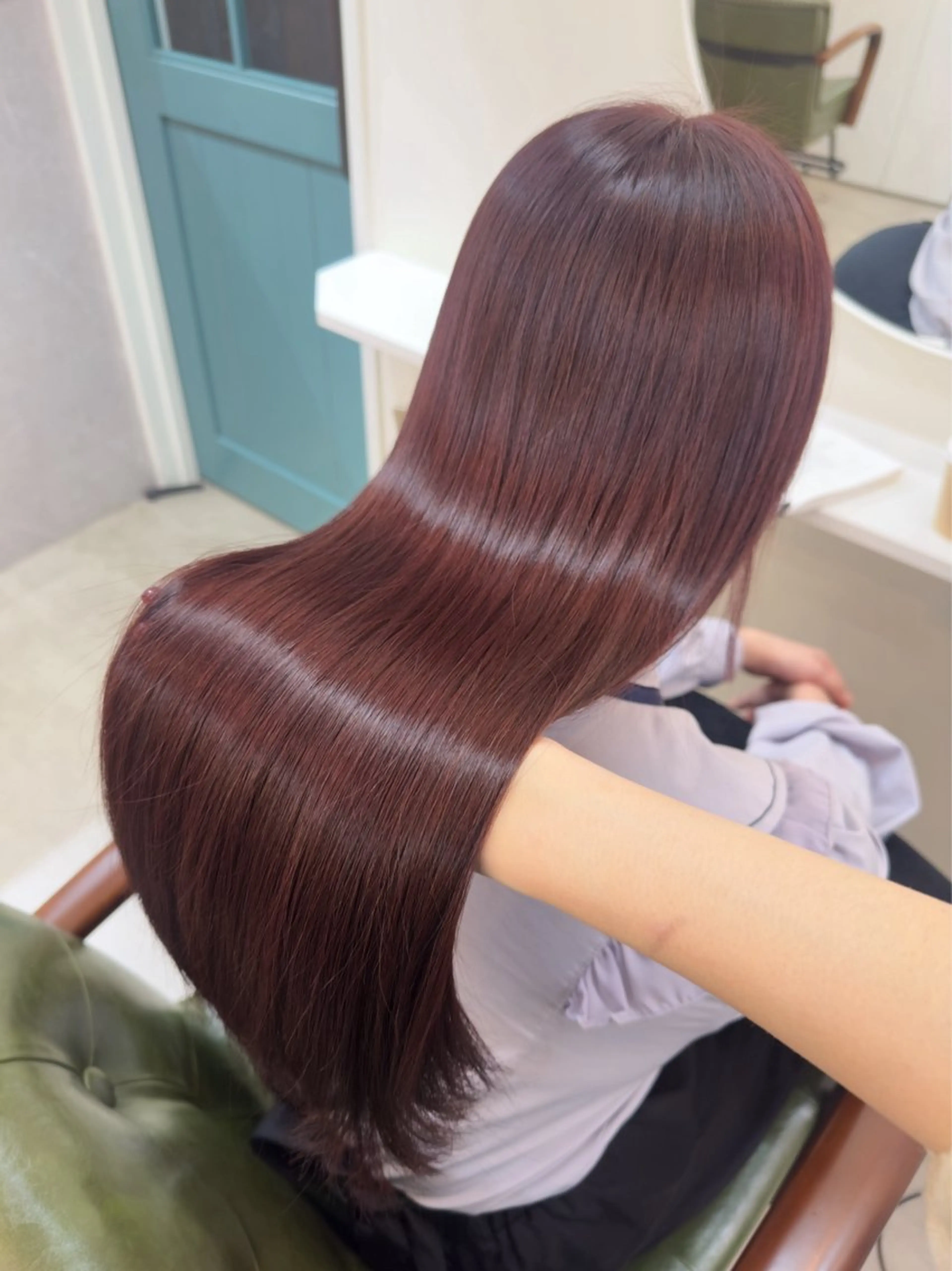 ロング カット ヘアカラー 縮毛矯正 レイヤー/顔周り /いいぬまみかのヘアスタイル