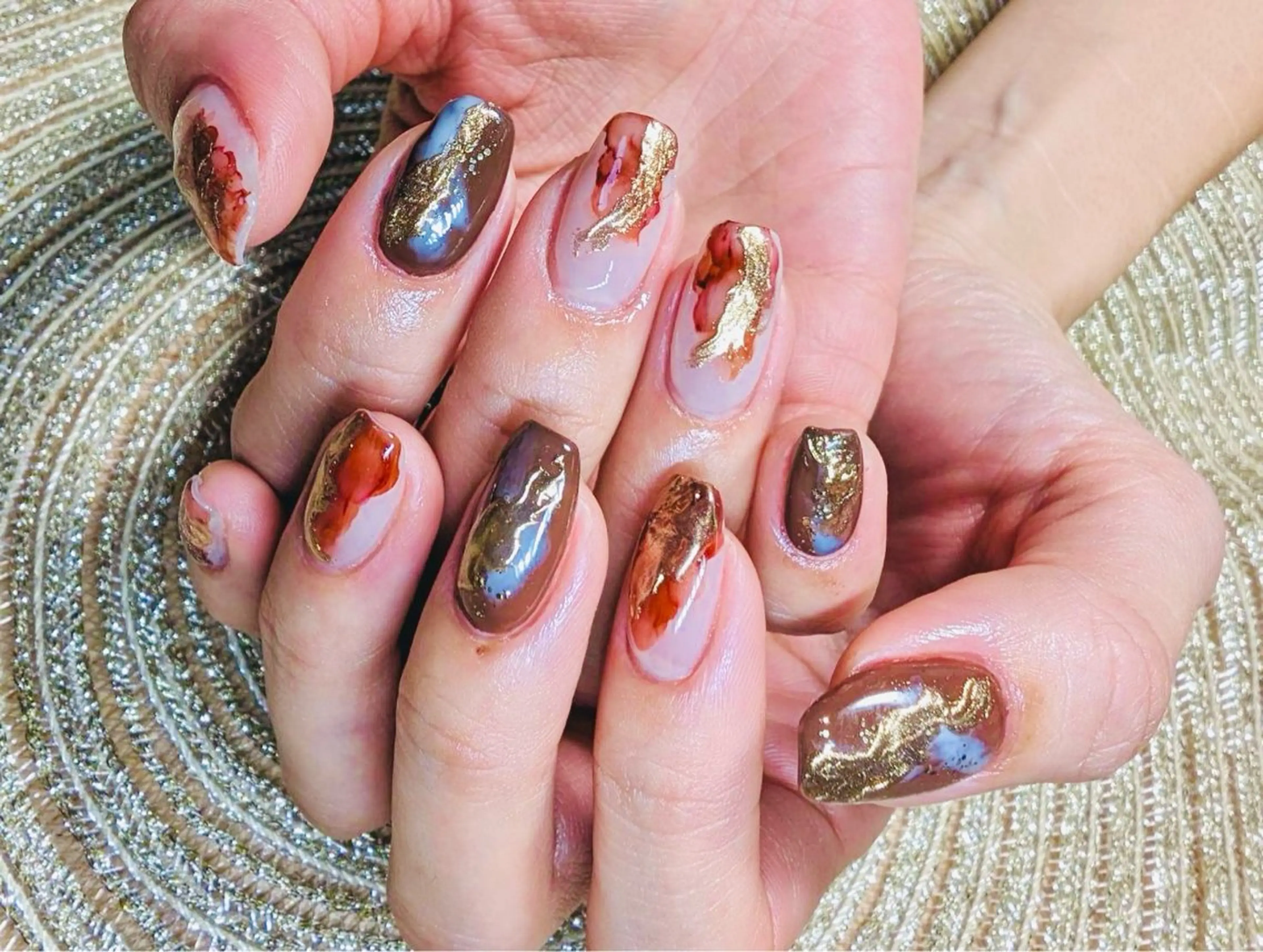 ネイル アートネイル ブラウン MOA NAIL所属・moa nailのネイルデザイン