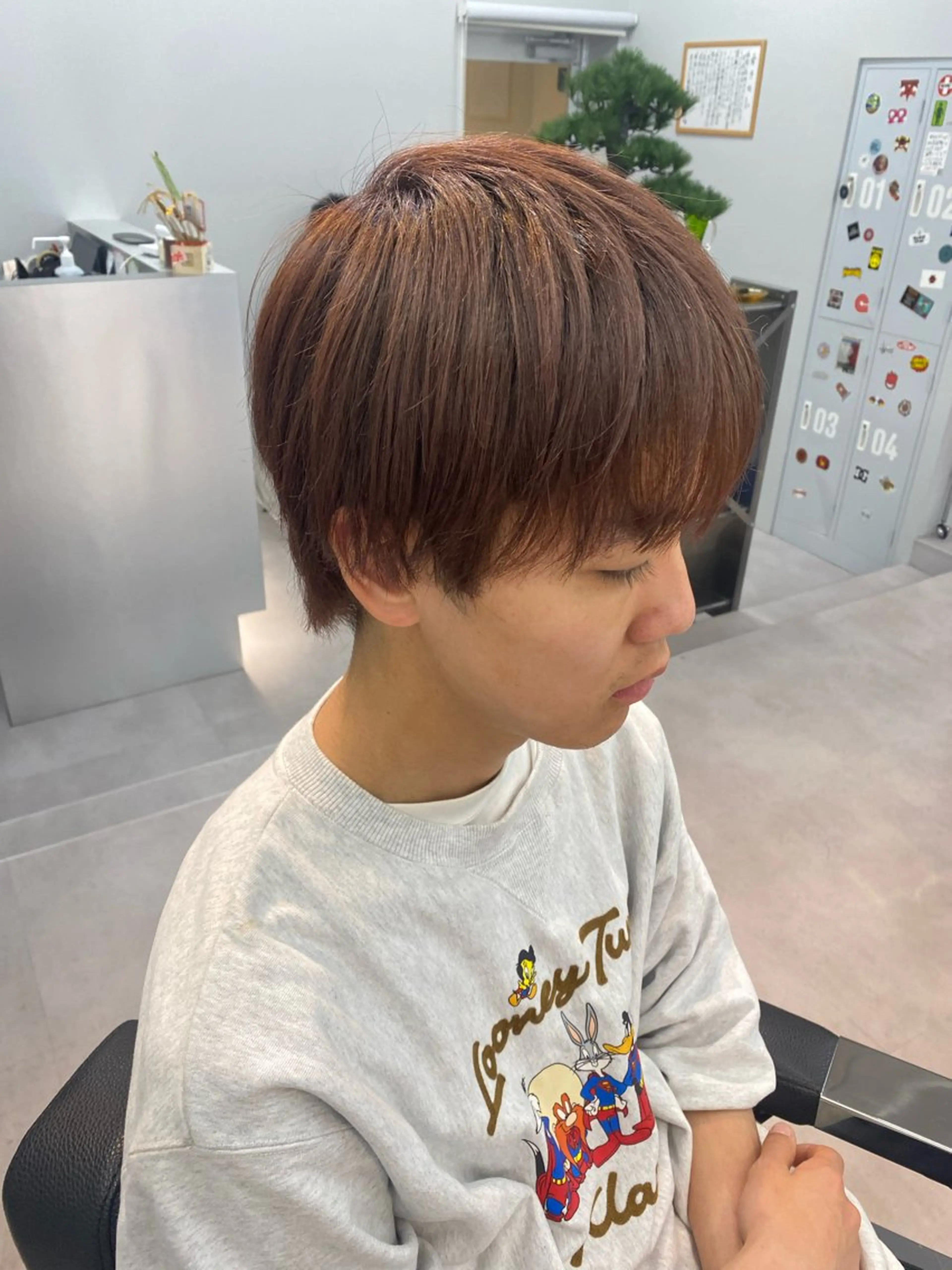 ショート カラー ヘアアレンジ メンズ ブラウンカラー ピンクカラー ピンクブラウン フェードモデル限定 🔥高円寺Maiのヘアスタイル