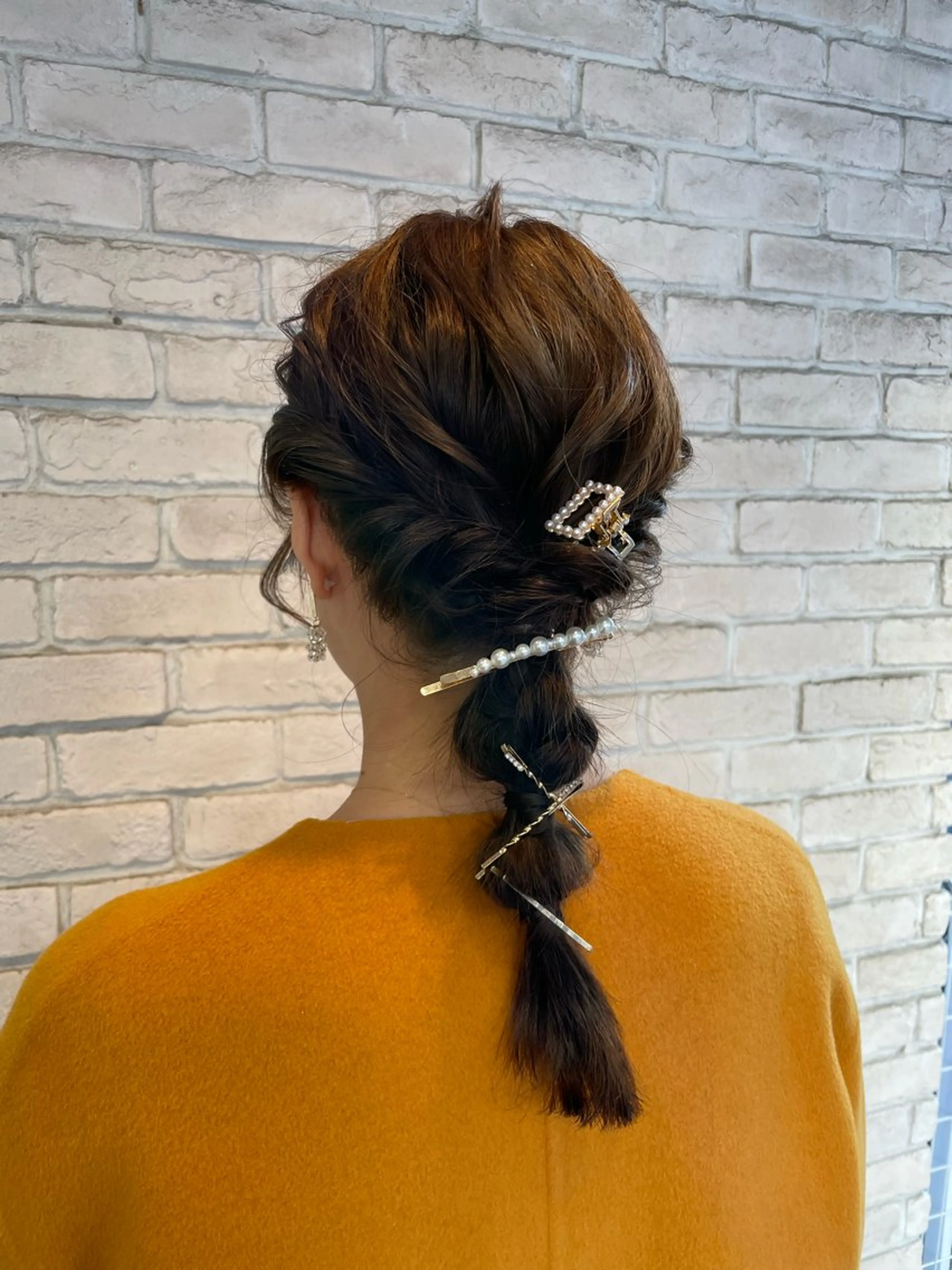 セミロング ヘアアレンジ 結婚式・ブライダル ブリーチ超特化美容師 ☯️ルカ✡️💫のヘアスタイル