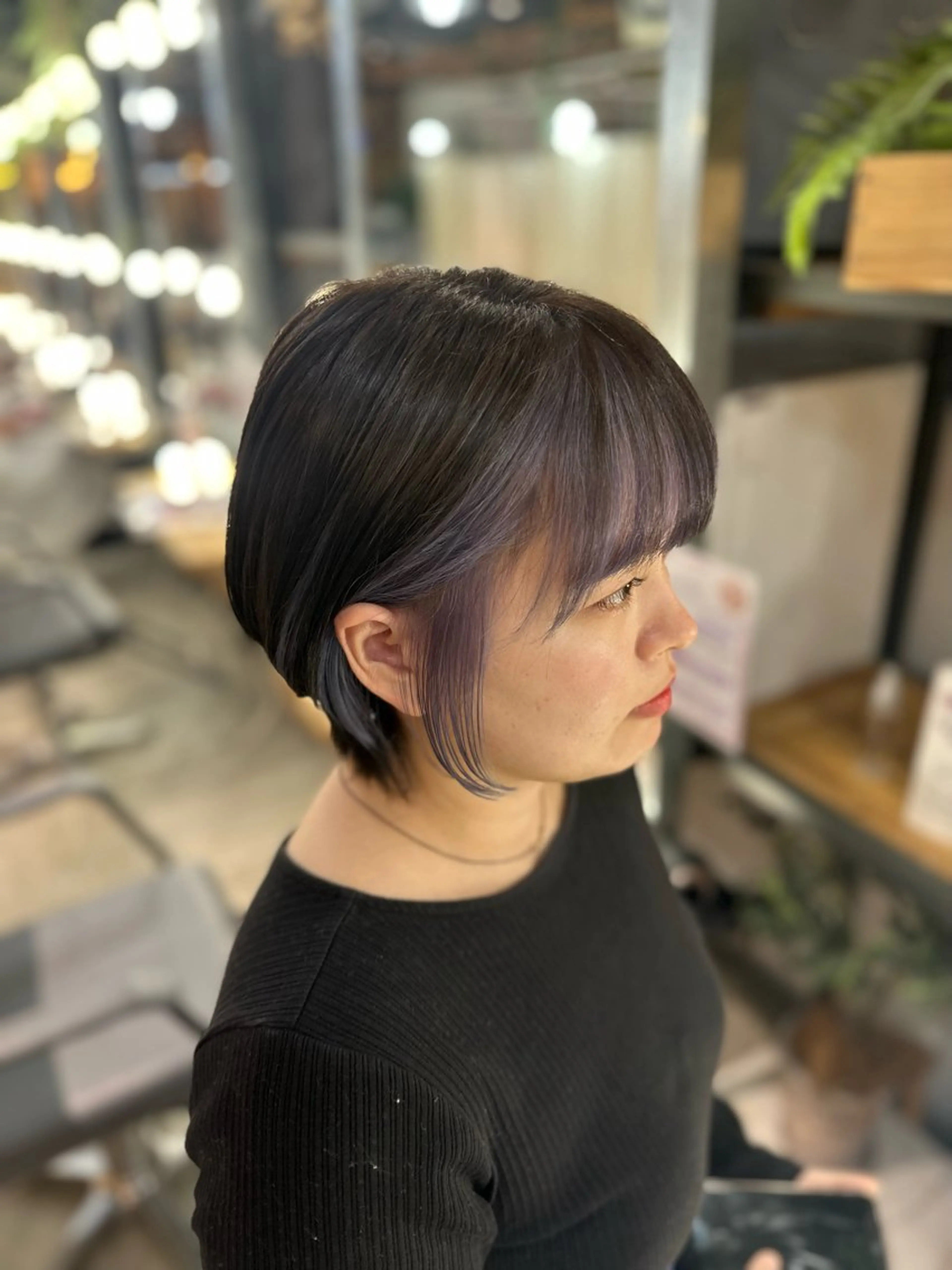 ショート カラー ミストバング  フェイスフレーミング ラベンダーカラー 溜一太／似合わせ/ メンズカットのヘアスタイル