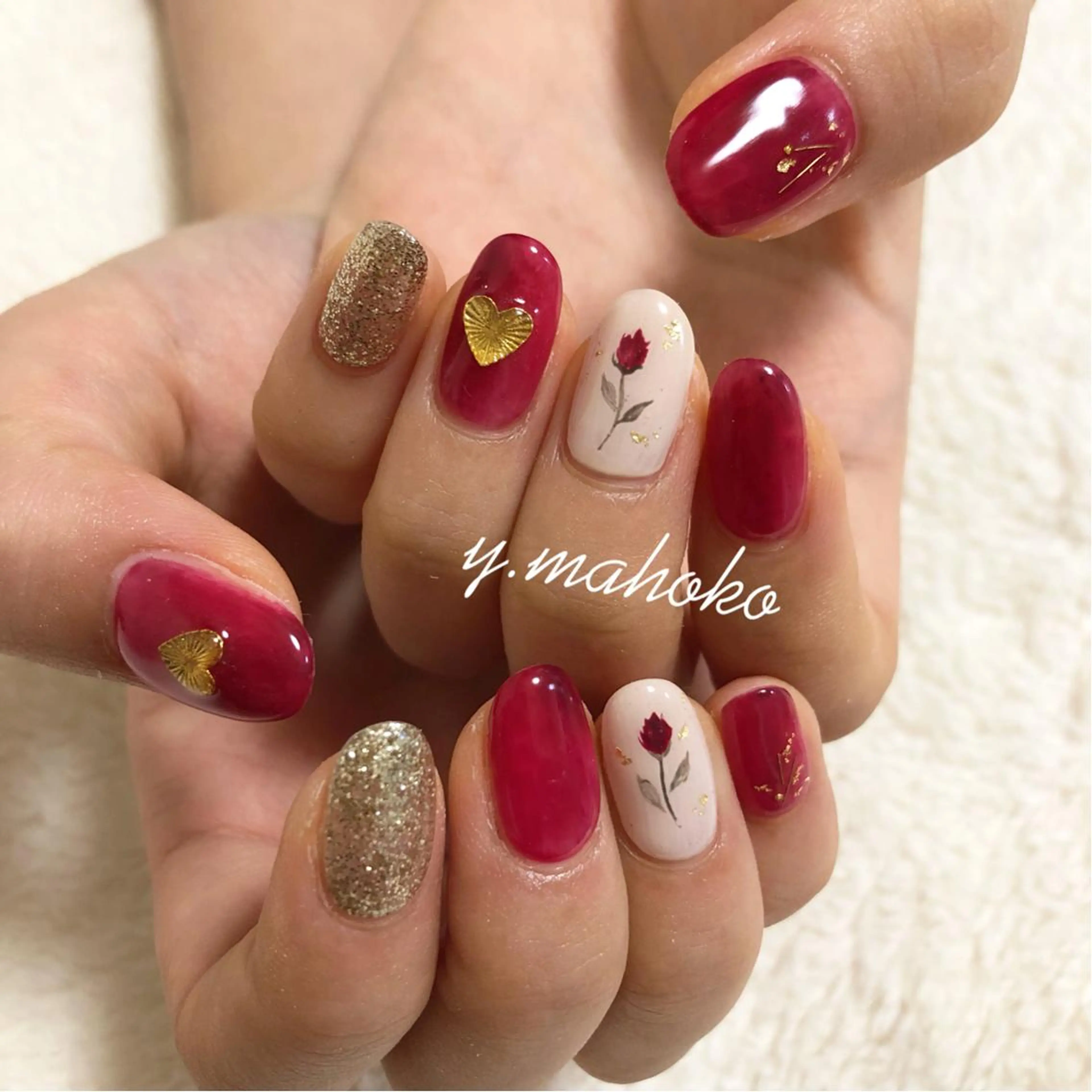 ネイル ハンドネイル パラジェル有/ 長さだし/mahoのネイルデザイン