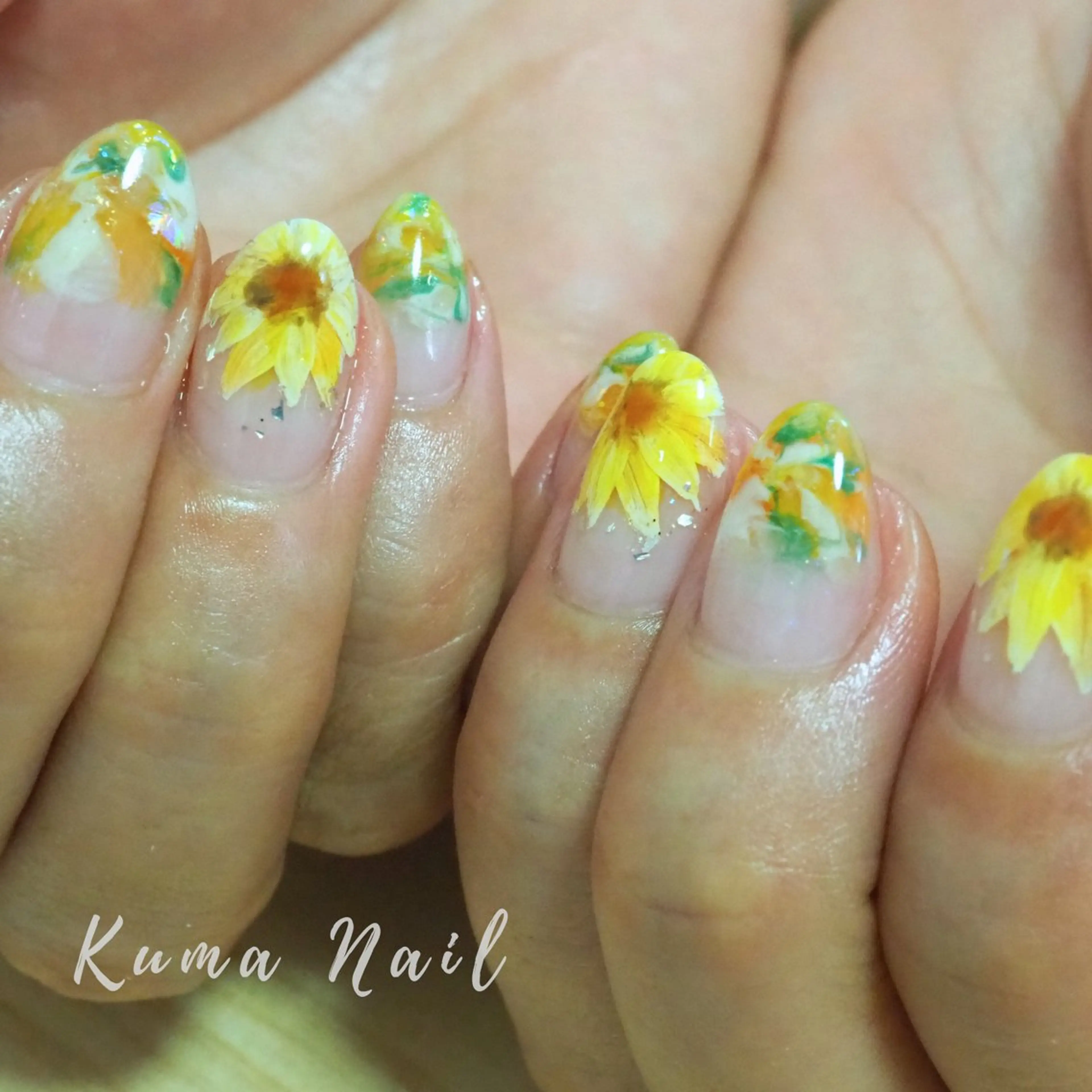 ネイル ニュアンスネイル 夏ネイル ハンドネイル 藤が丘ネイル Kuma Nailのネイルデザイン