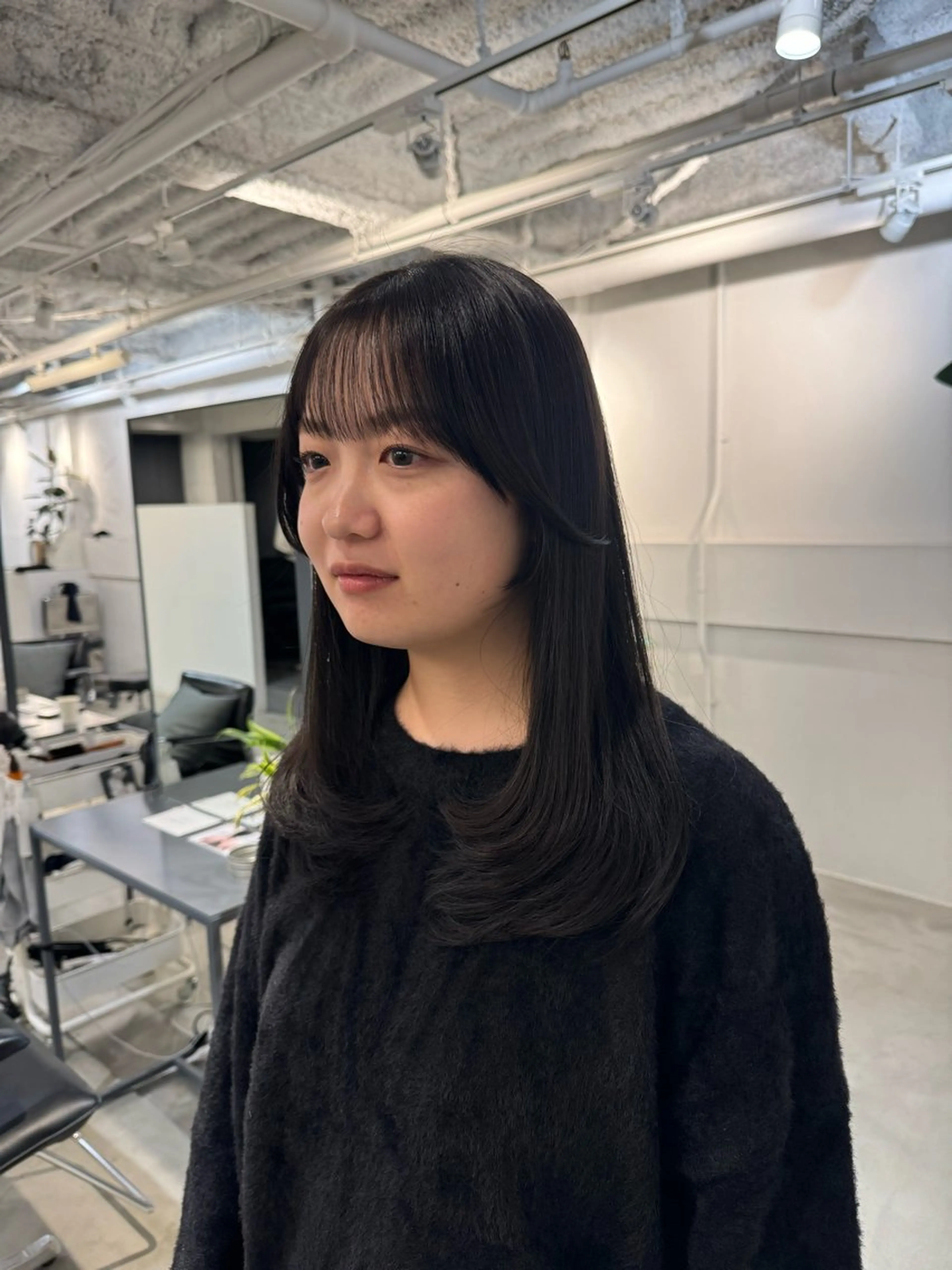 セミロング カット ヘアカラー トリートメント 顔周りcut・ご相談 =新宿しずく🇰🇷のヘアスタイル