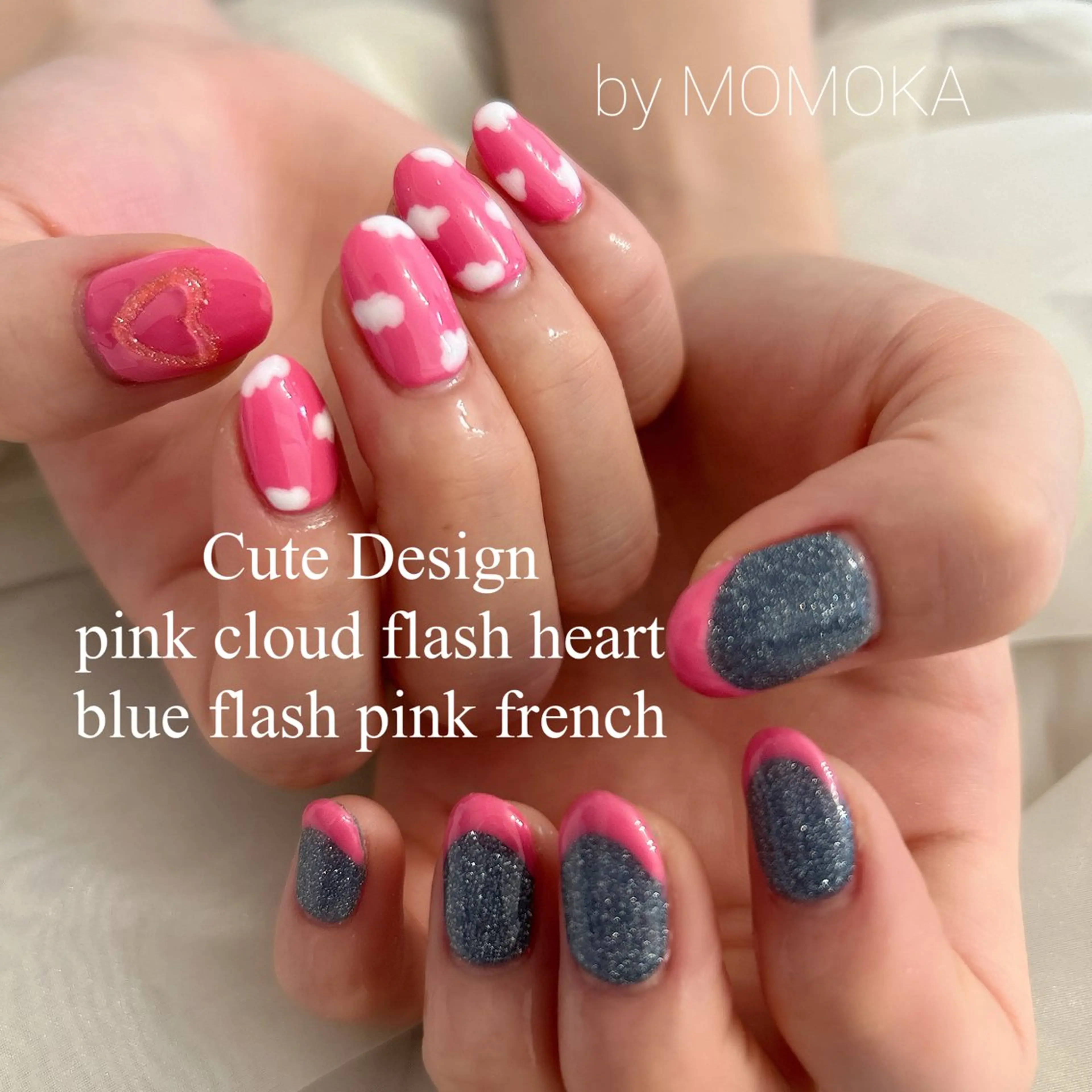 ネイル フラッシュネイル フレンチネイル ハンドネイル momoka_nails所属・Momo nailsalonのネイルデザイン