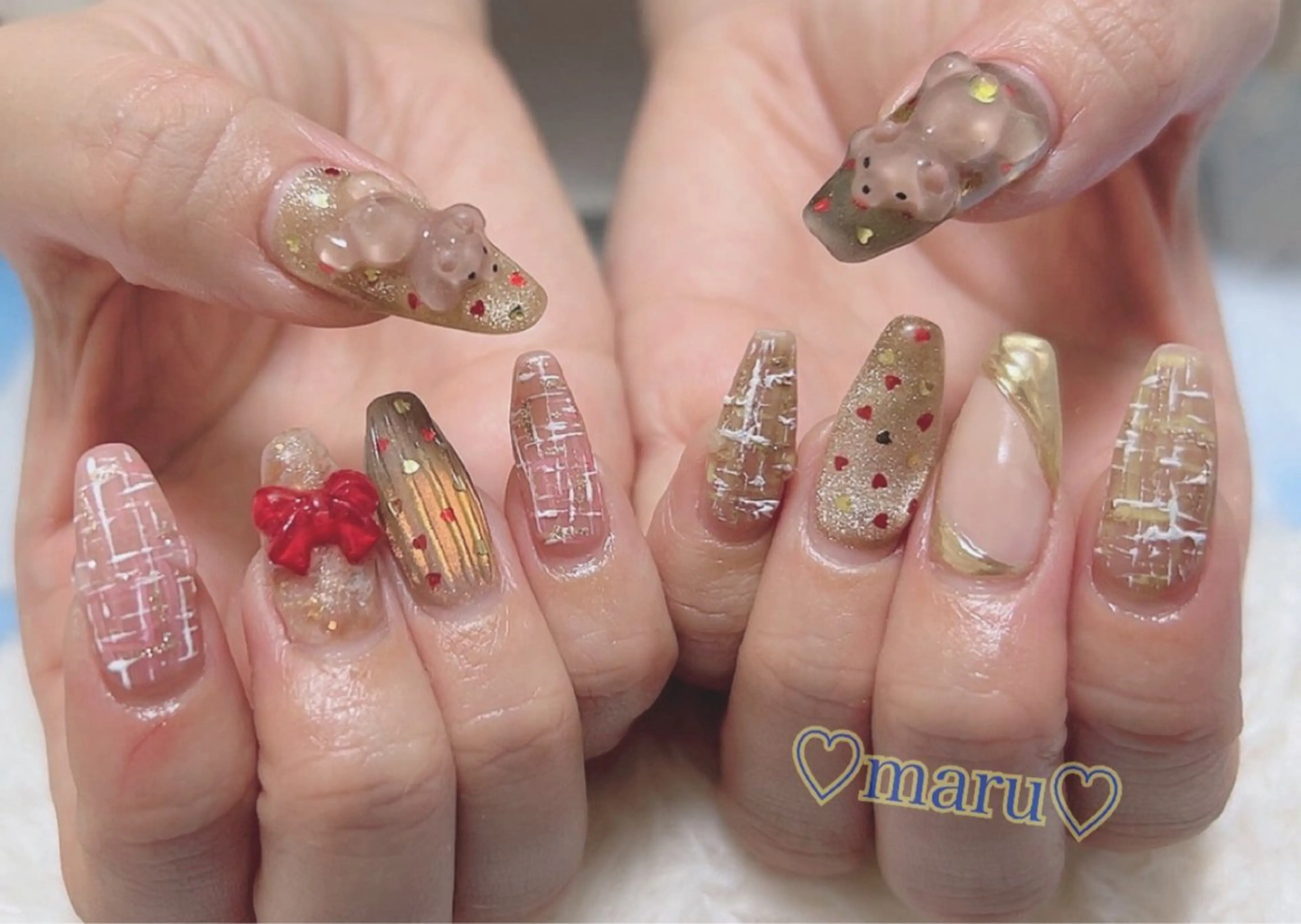 ネイル リボン ハンドネイル フットネイル まるみ♡7/1〜値上 げ致します(>_<)のその他イメージ