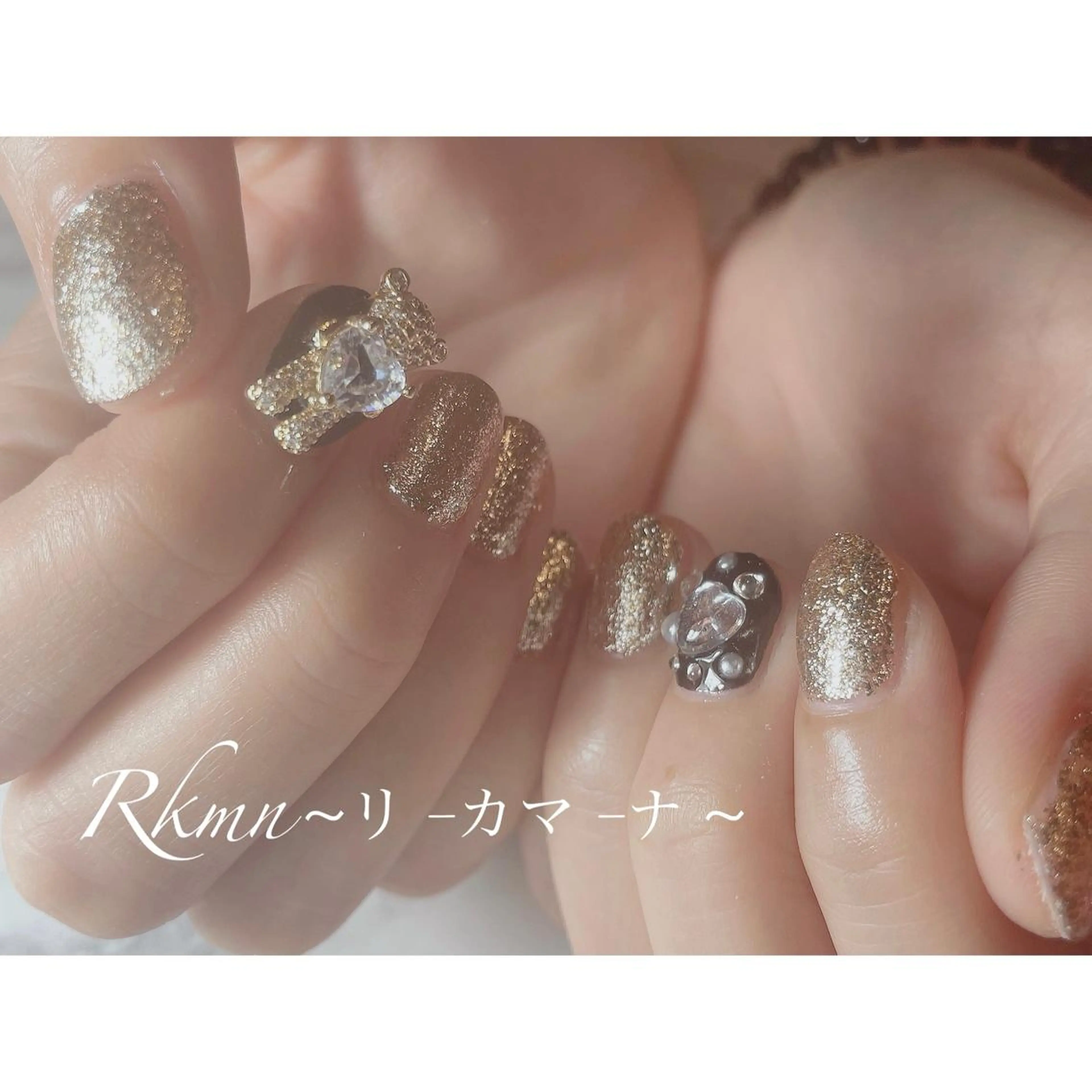 ネイル アートネイル ラメ(グリッター) 春ネイル ハンドネイル フットネイル ハンドケア Rkmn ~リ-カマ-ナ~のネイルデザイン