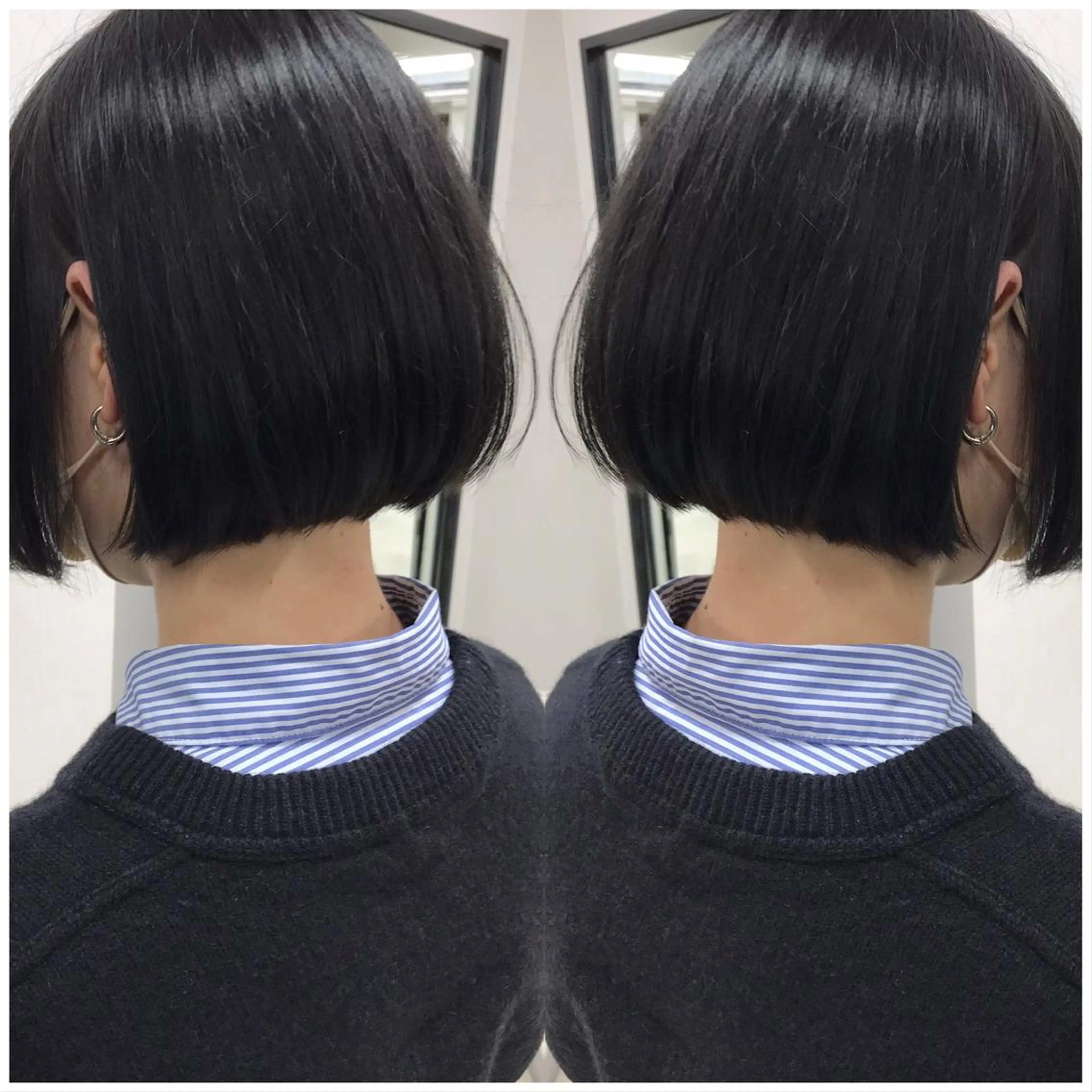 ショート カラー アディクシーカラー ブリーチ 透明感カラー ネイビーカラー ブリーチなしカラー カット ヘアカラー トリートメント BOOTH share salon所属・ハタケヤマヨシキ ／BOOTHのヘアスタイル