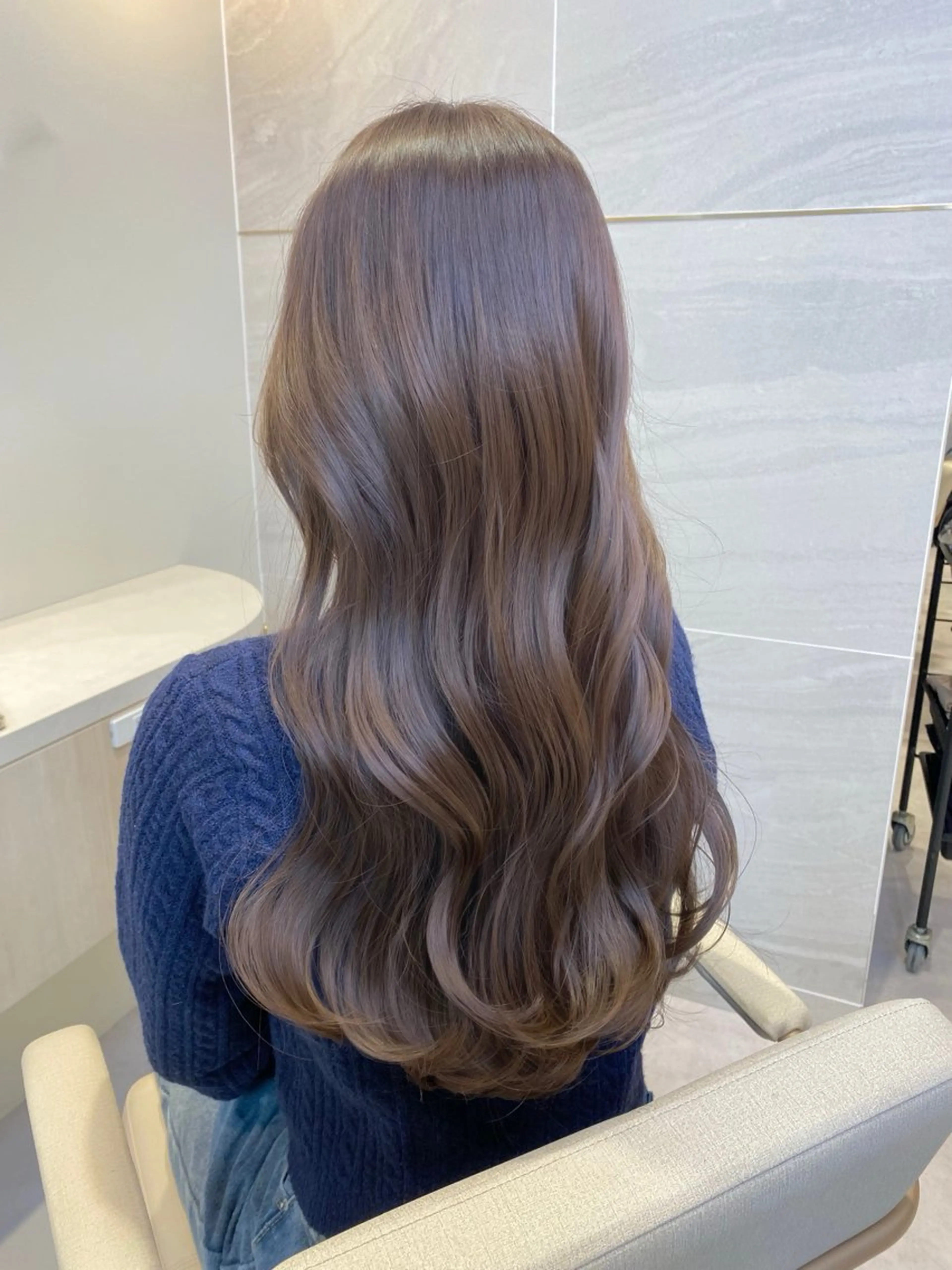 ロング カラー ベージュカラー ブリーチ ダブルカラー ブリーチなしカラー カット ヘアカラー 透明感カラー🌿 グレージュ🐺陽介のヘアスタイル