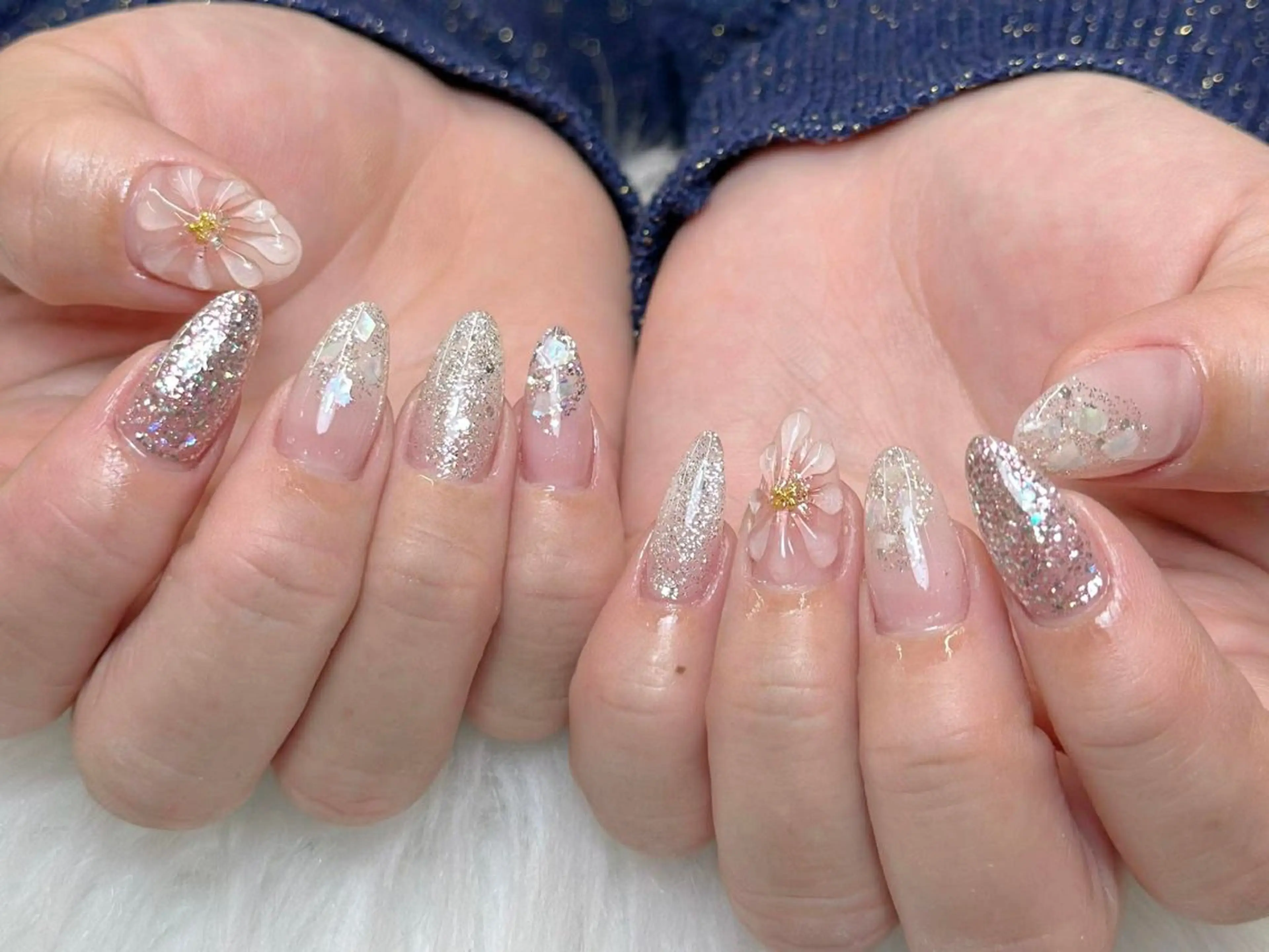 ネイル チークネイル フレンチネイル グラデーション マグネットネイル ミラーネイル ハンドネイル sorako nailのネイルデザイン
