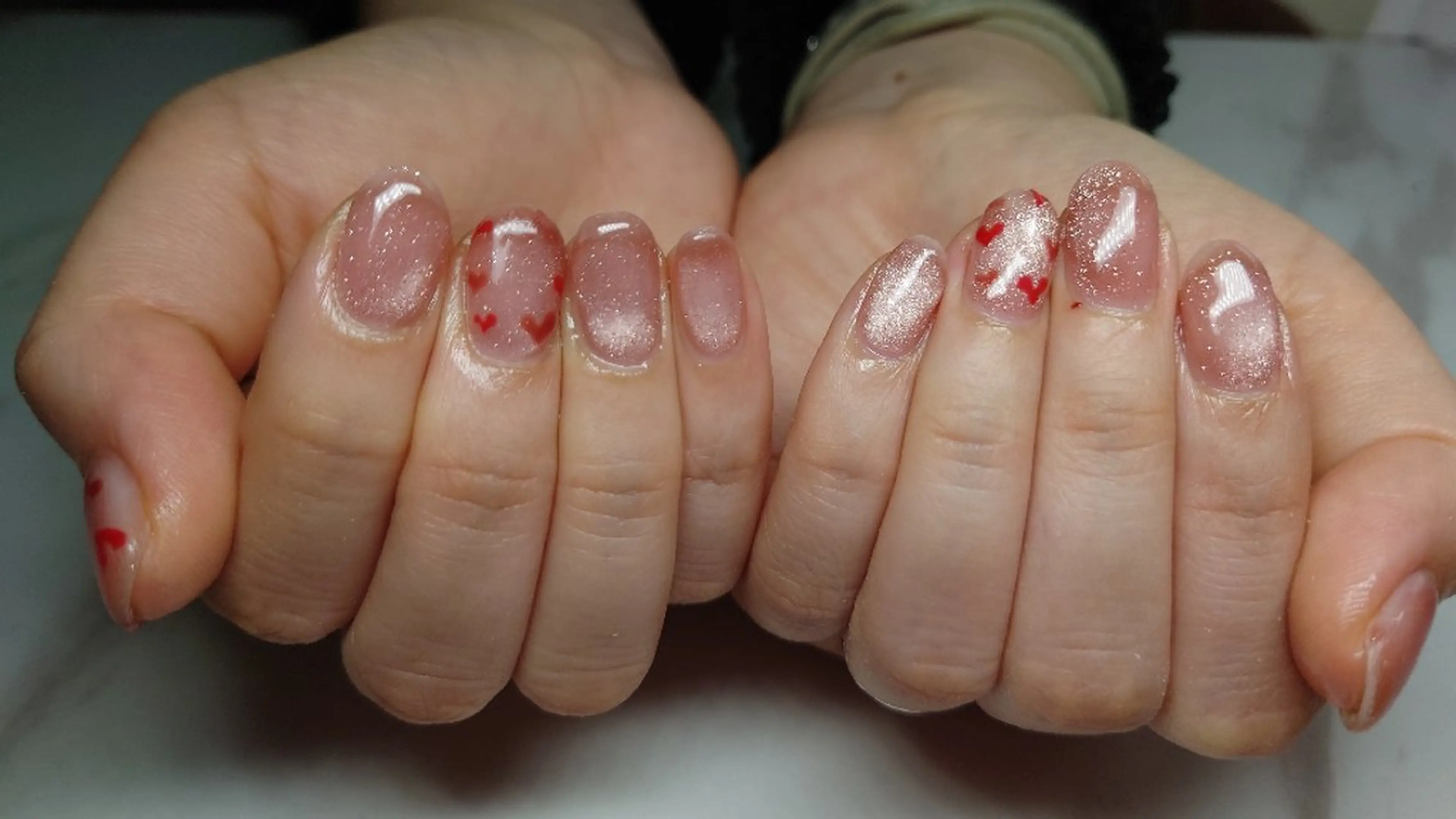 ネイル ハート ハンドネイル Nailsalon AMAのネイルデザイン