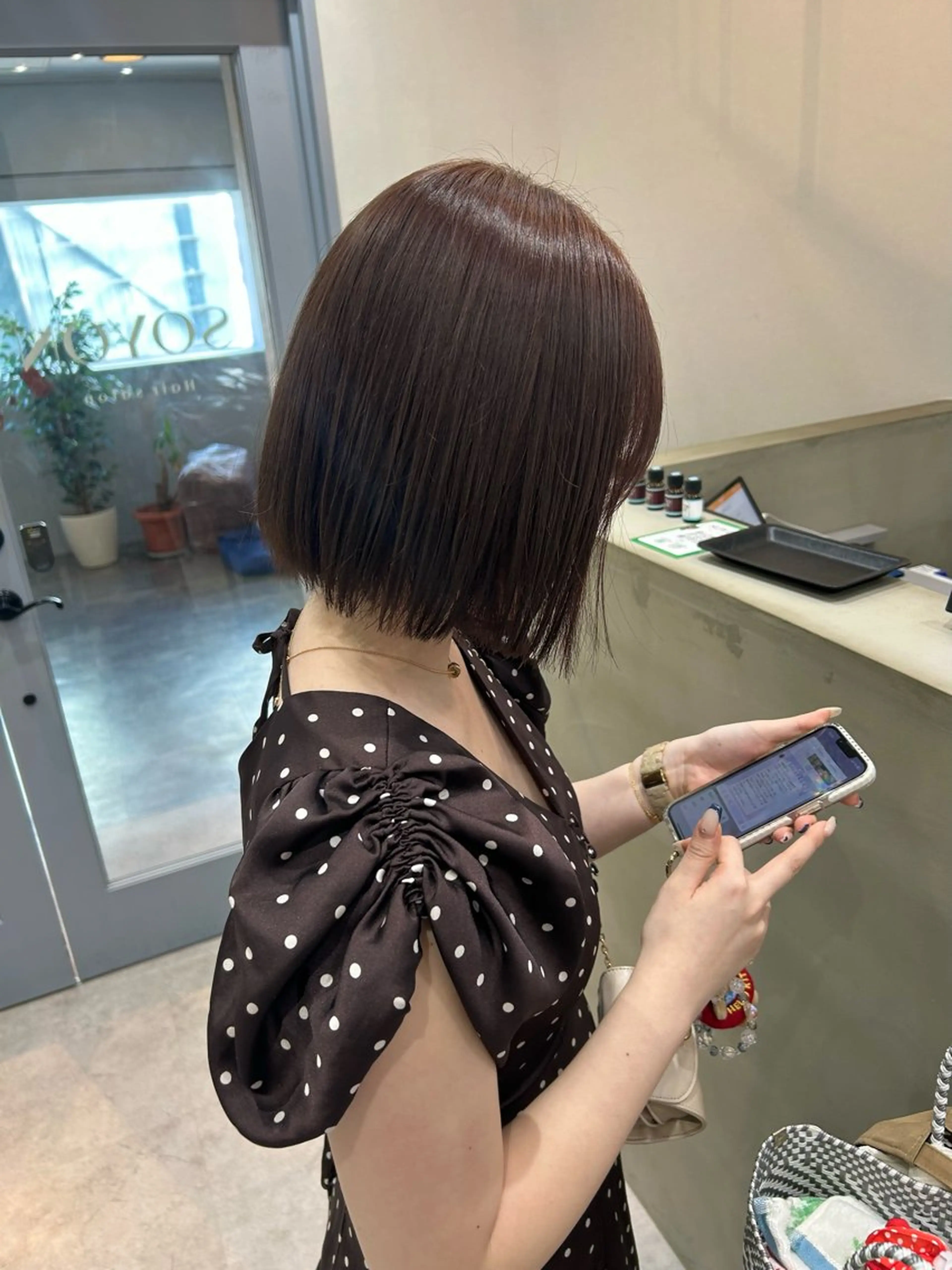 ミディアム カラー ヘアアレンジ ボブ カット ボブ /ニュアンス/ satomi🧸💖のヘアスタイル