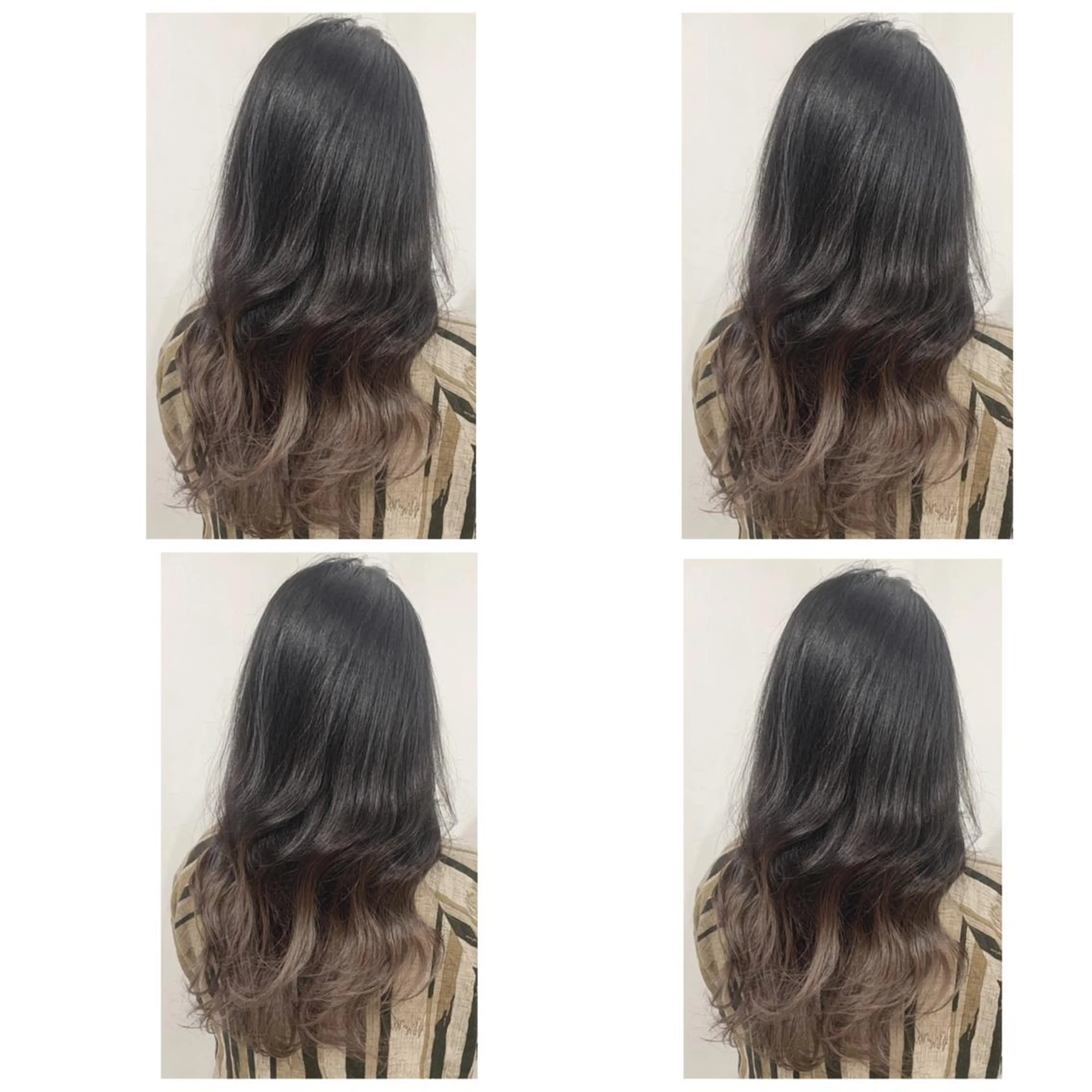 ロング カラー アッシュ バレイヤージュ ブリーチ デザインカラー グレージュ カット ヘアカラー 京都大人女性ショート 徒歩1分/秋山のヘアスタイル