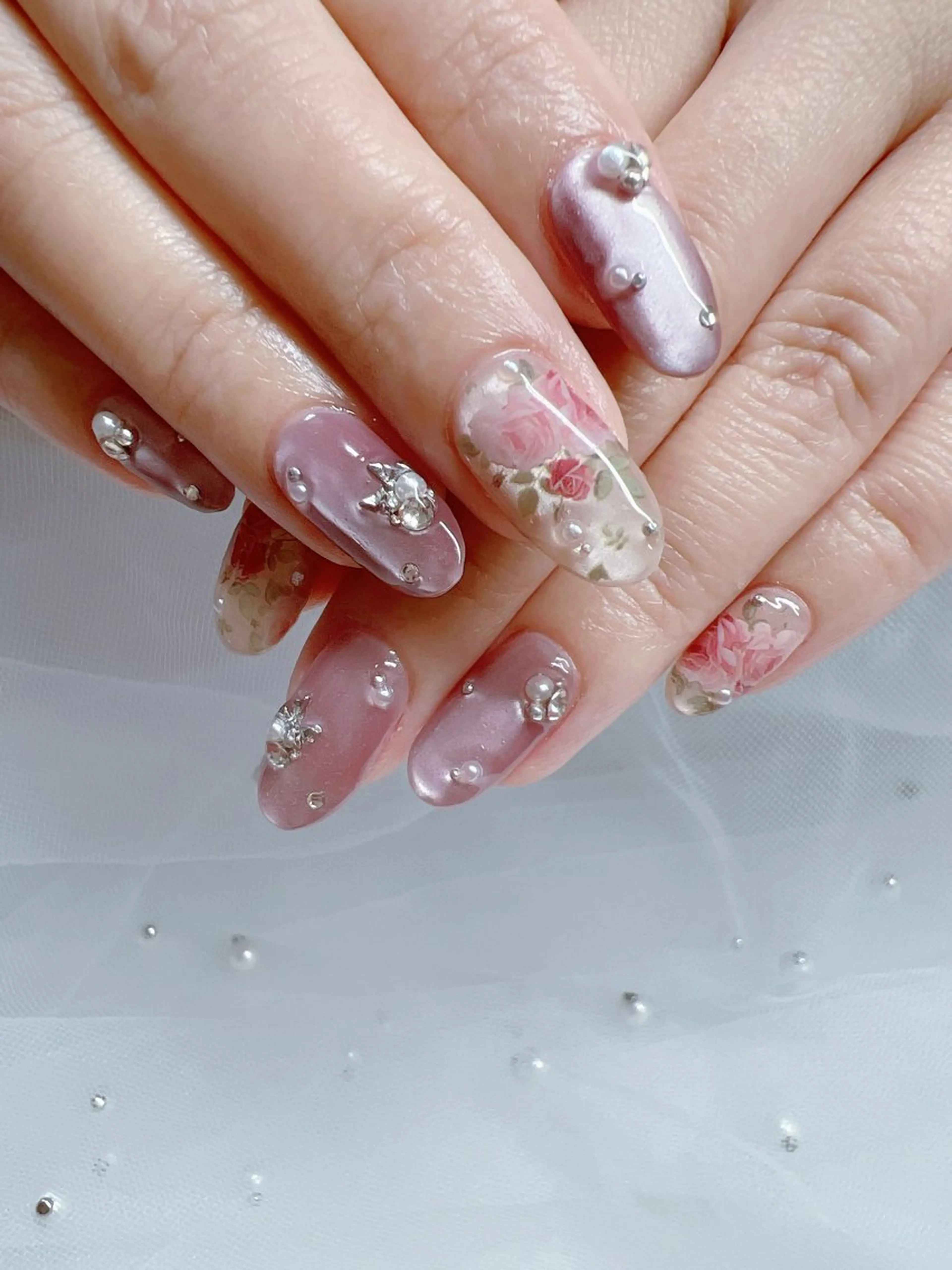 ネイル アートネイル ジェルネイル キラキラネイル マグネットネイル 持ち込み ハンドネイル nail l_yukiのネイルデザイン