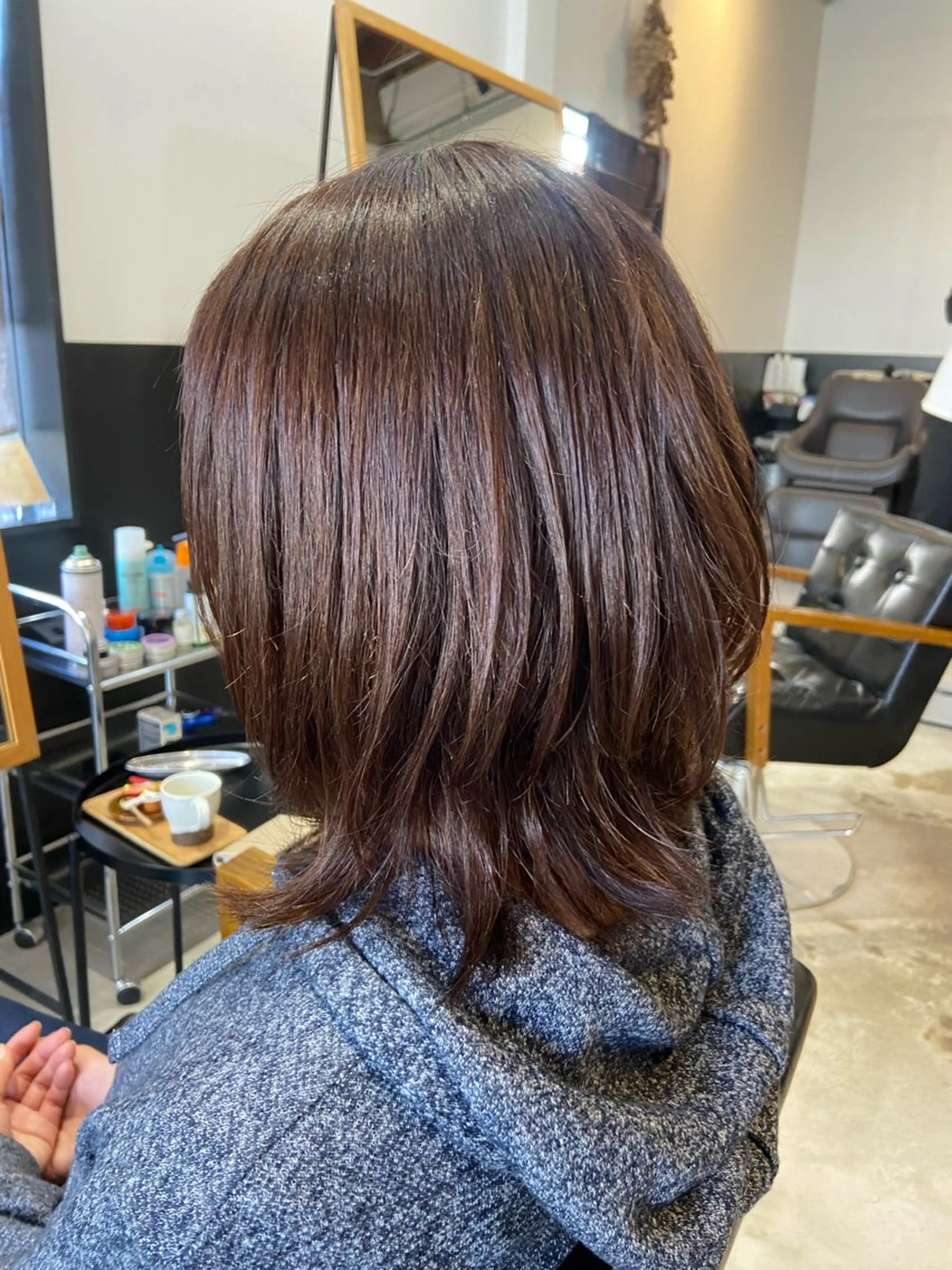 ミディアム レイヤーカット カット ヘアカラー 💫縮毛矯正/ カット💫徳永あい子のヘアスタイル