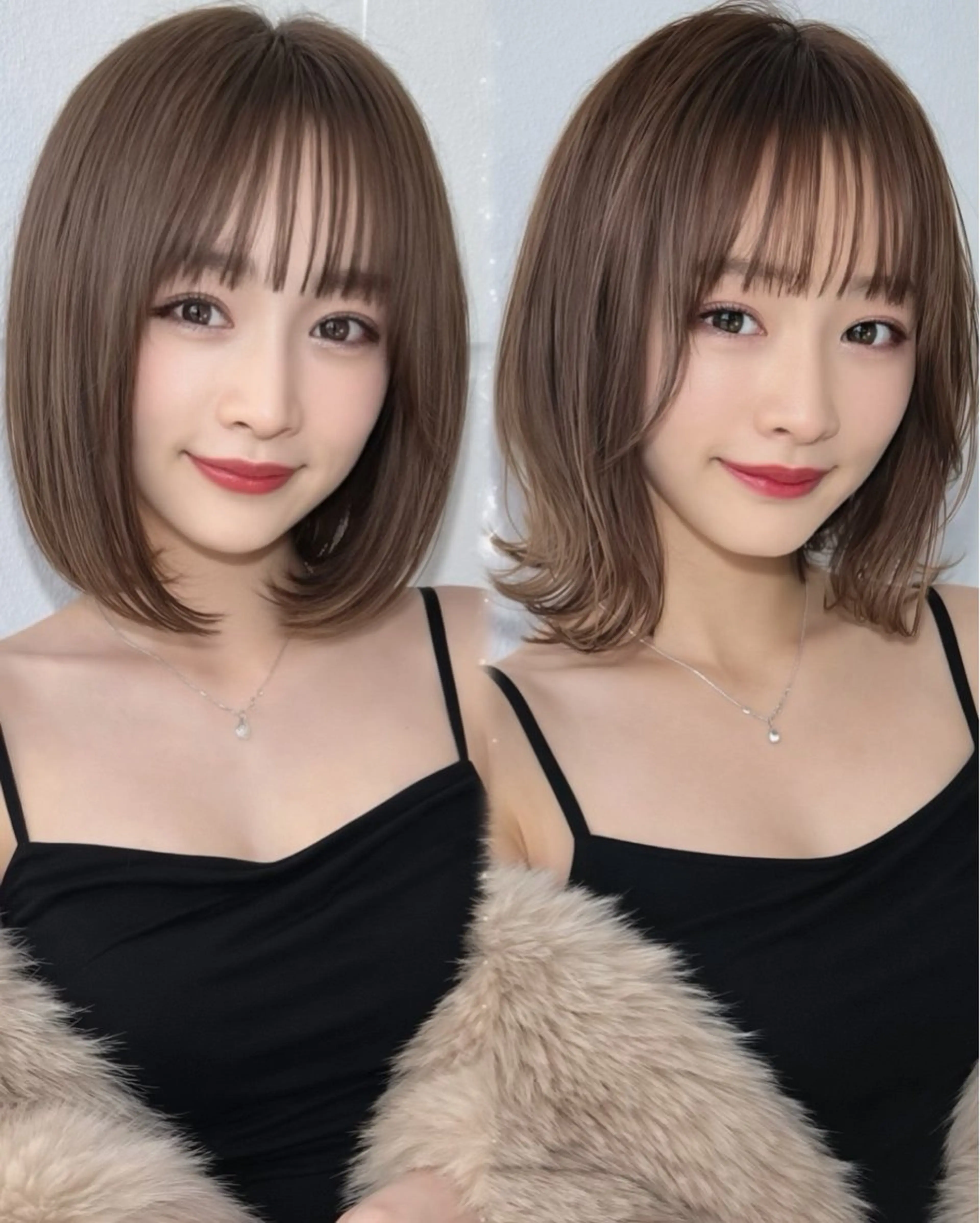 ミディアム カット トリートメント じょー／ボブ カット/白髪ぼかしのヘアスタイル