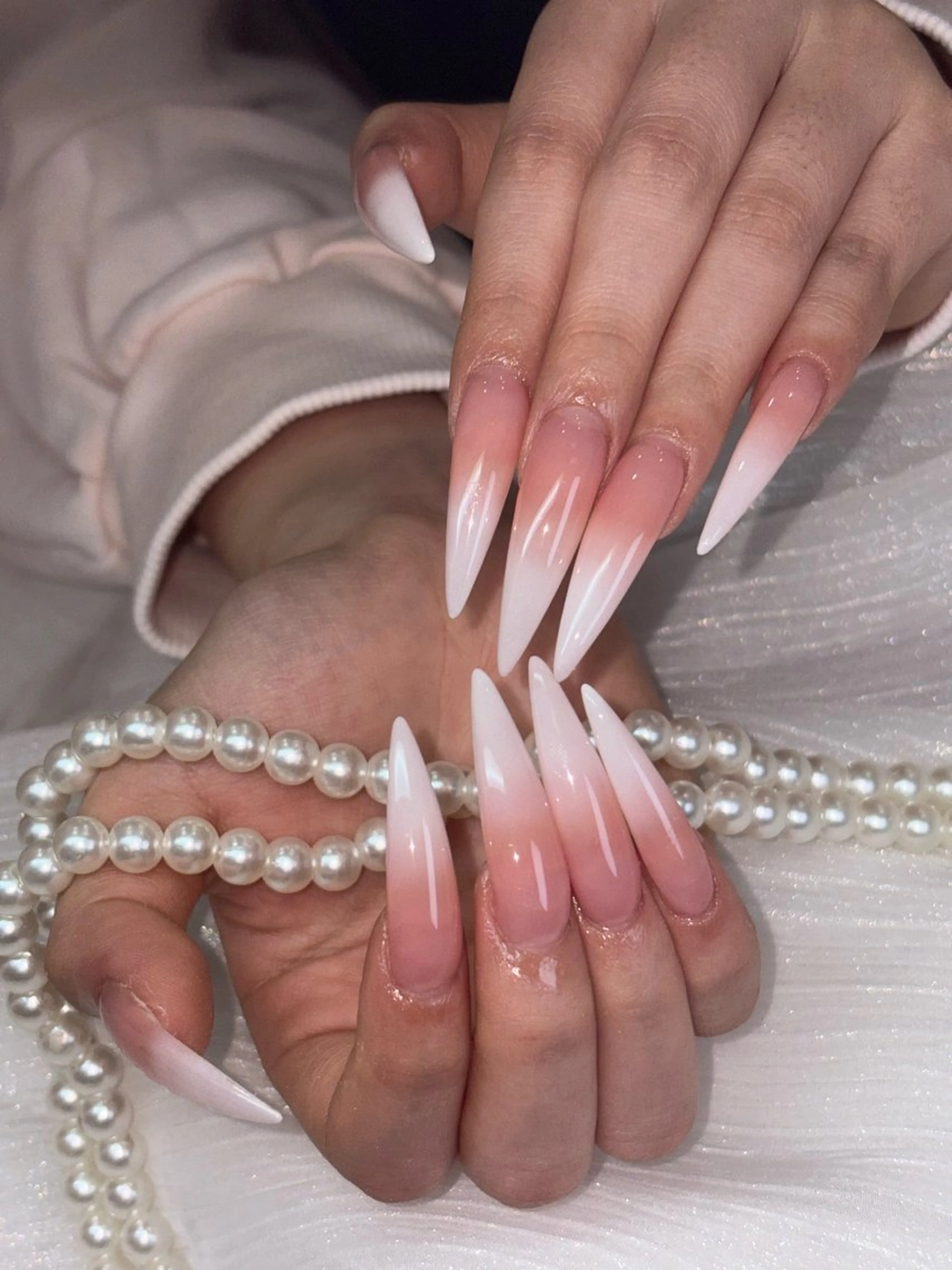 ネイル グラデーション ロングネイル icy nail れいあのネイルデザイン