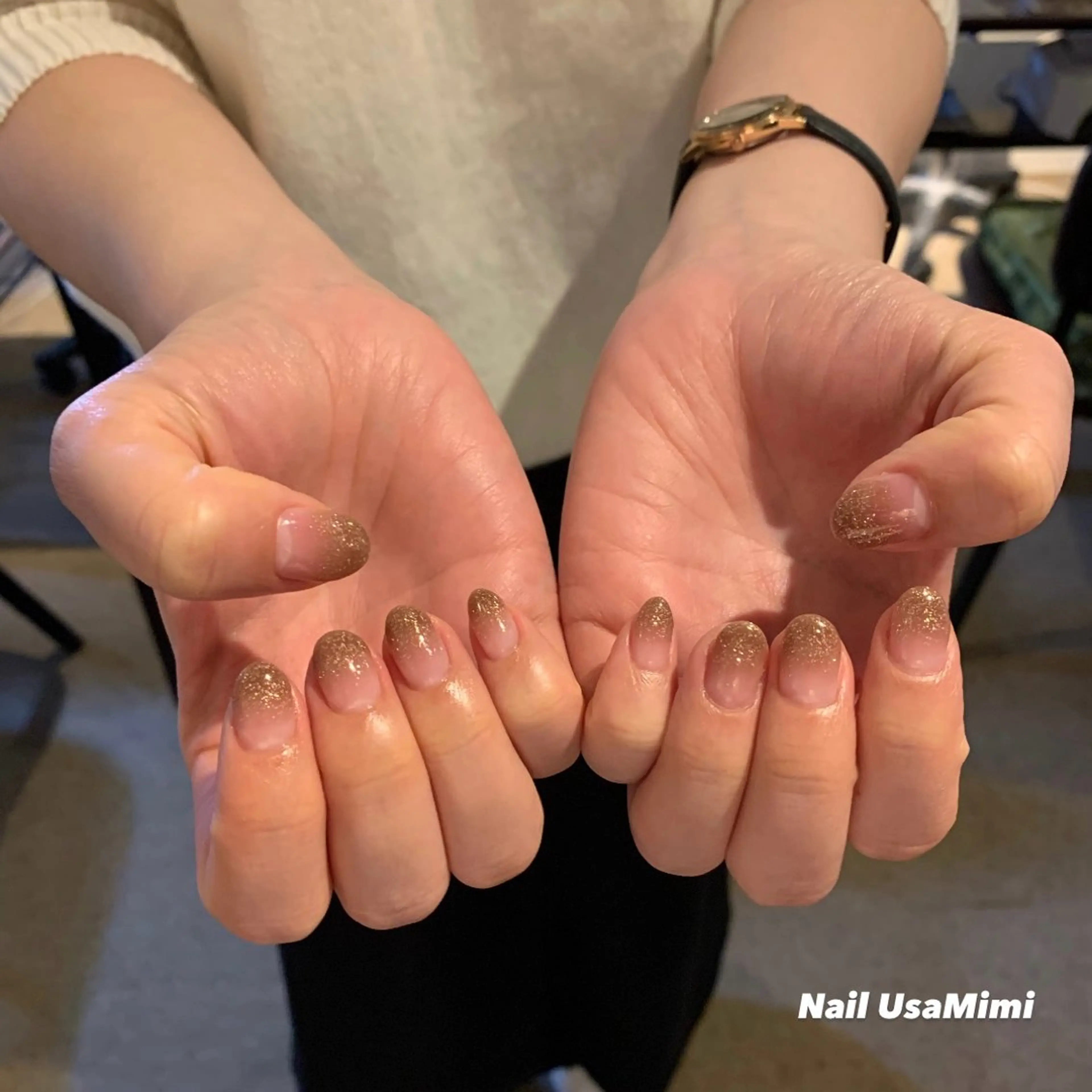 ネイル ジェルネイル グラデーション キラキラネイル ラメ(グリッター) ラメグラデーション NAIL DOT STUDIO堺筋本町のネイルデザイン