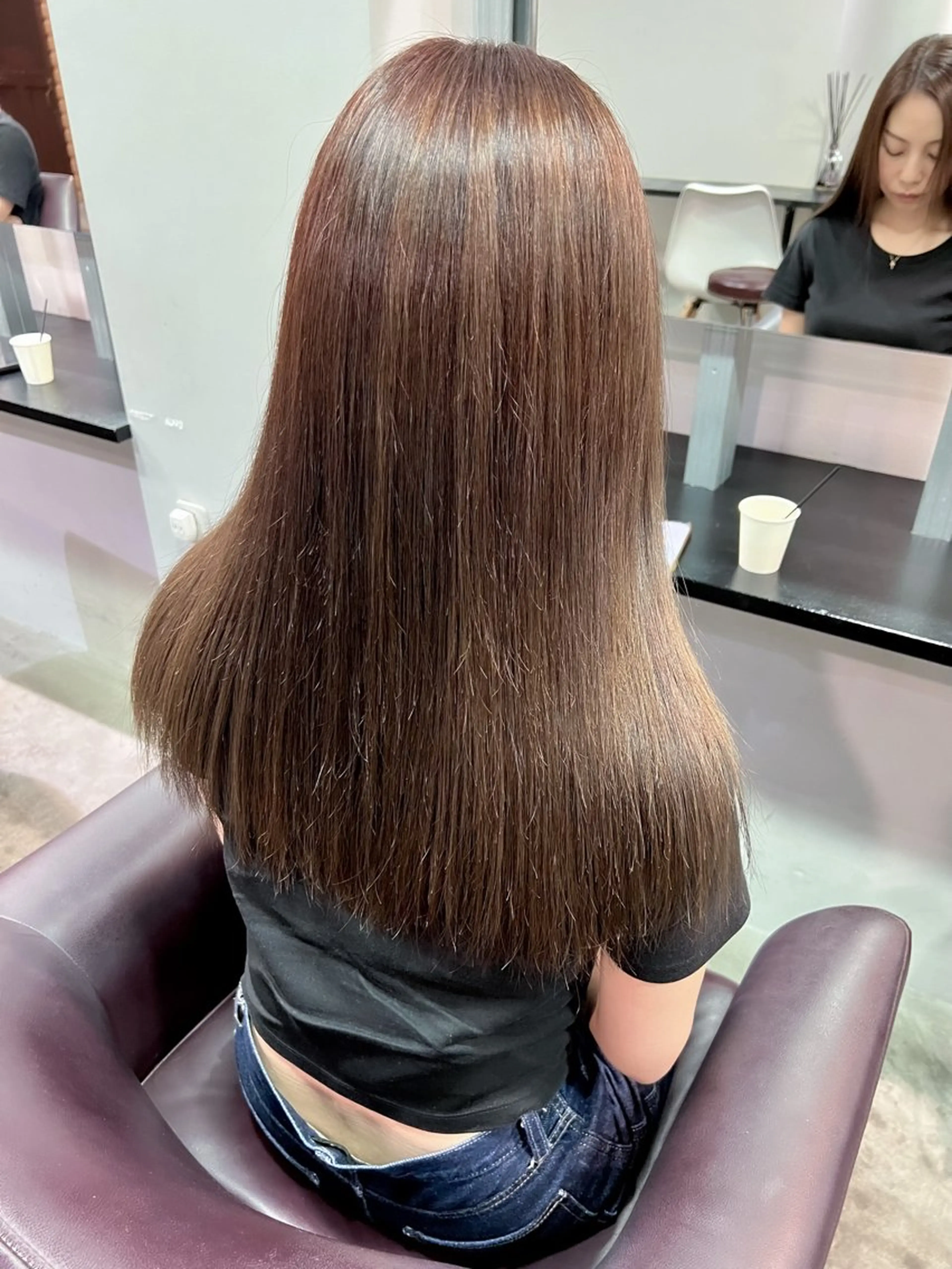 ロング カラー カット ヘアカラー トリートメント ヘアセット 韓国ヘア/透明感 カラー🤍yukaのヘアスタイル