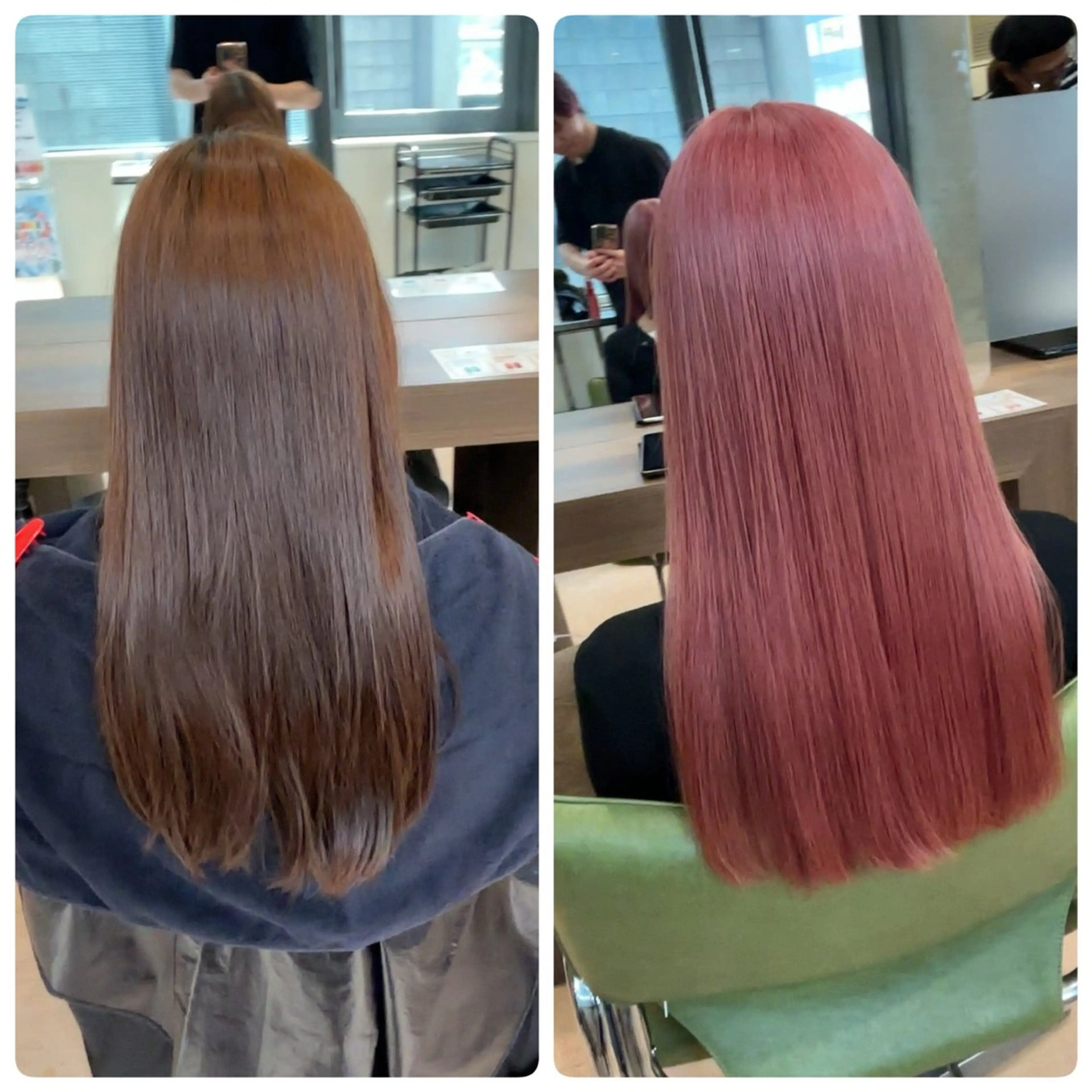 ロング カラー ベージュカラー ピンクカラー ピンクベージュ aura所属・CONAN｜盛岡ボブ 特化/タッセルボブのヘアスタイル