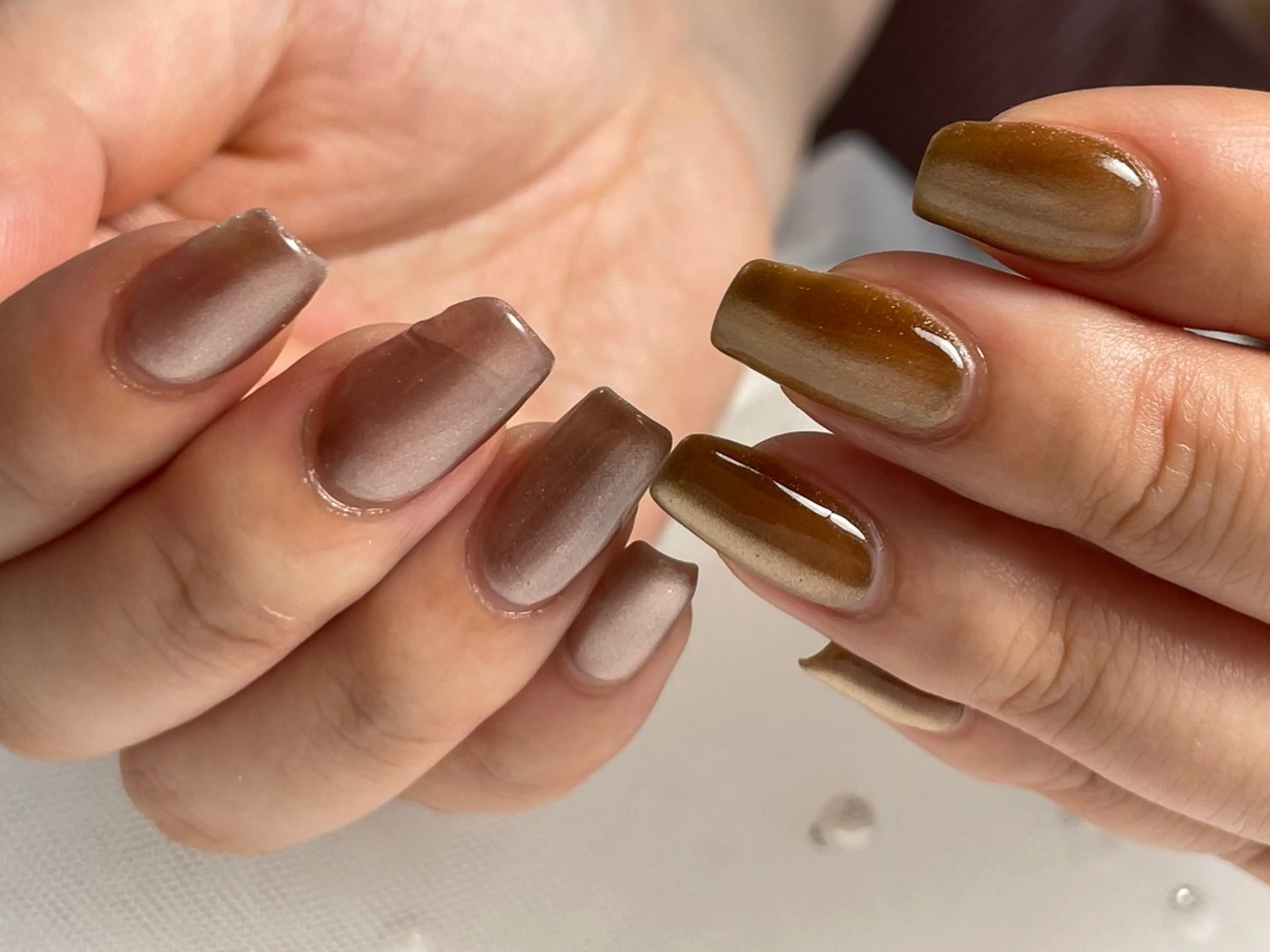 ネイル ニュアンスネイル オフィスネイル ワンカラーネイル ぷっくりネイル リボン ハンドネイル Mnail _KKのネイルデザイン