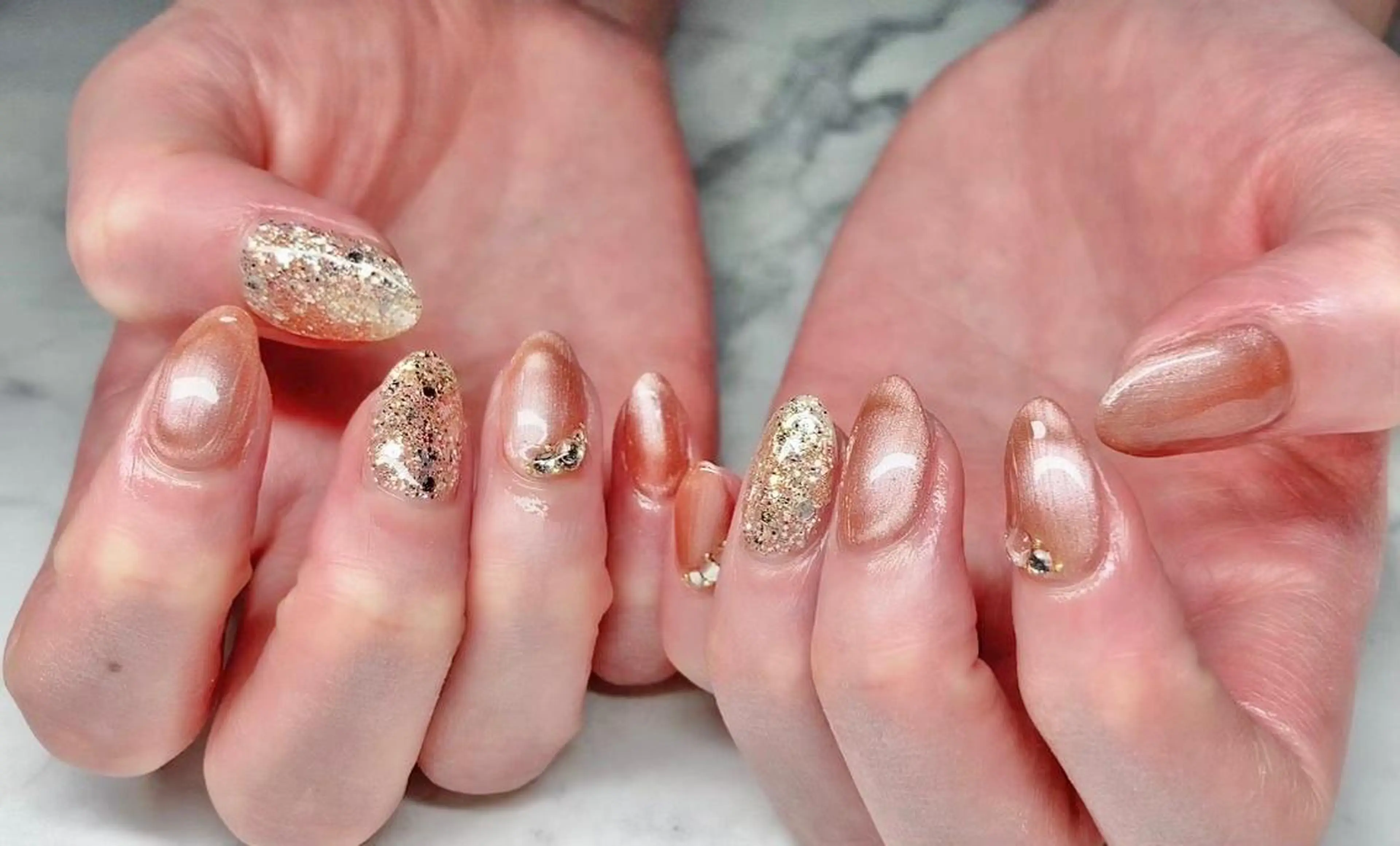 ネイル 長さ出し ジェルネイル 韓国ネイル マグネットネイル 持ち込み ハンドネイル Nail&eye Belire 新宿のネイルデザイン