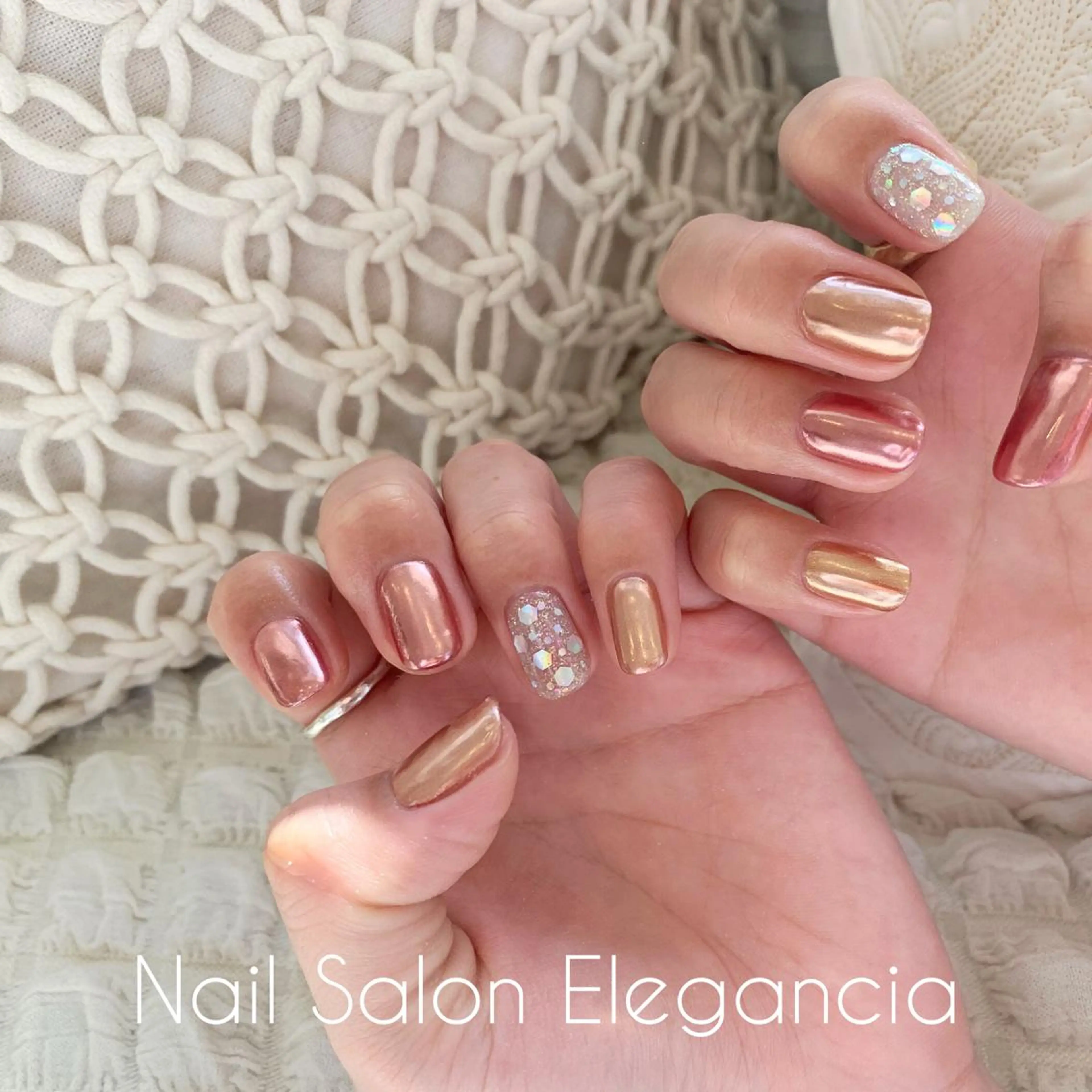 ネイル ミラーネイル ワンカラーネイル Elegancia. Hiromiのネイルデザイン