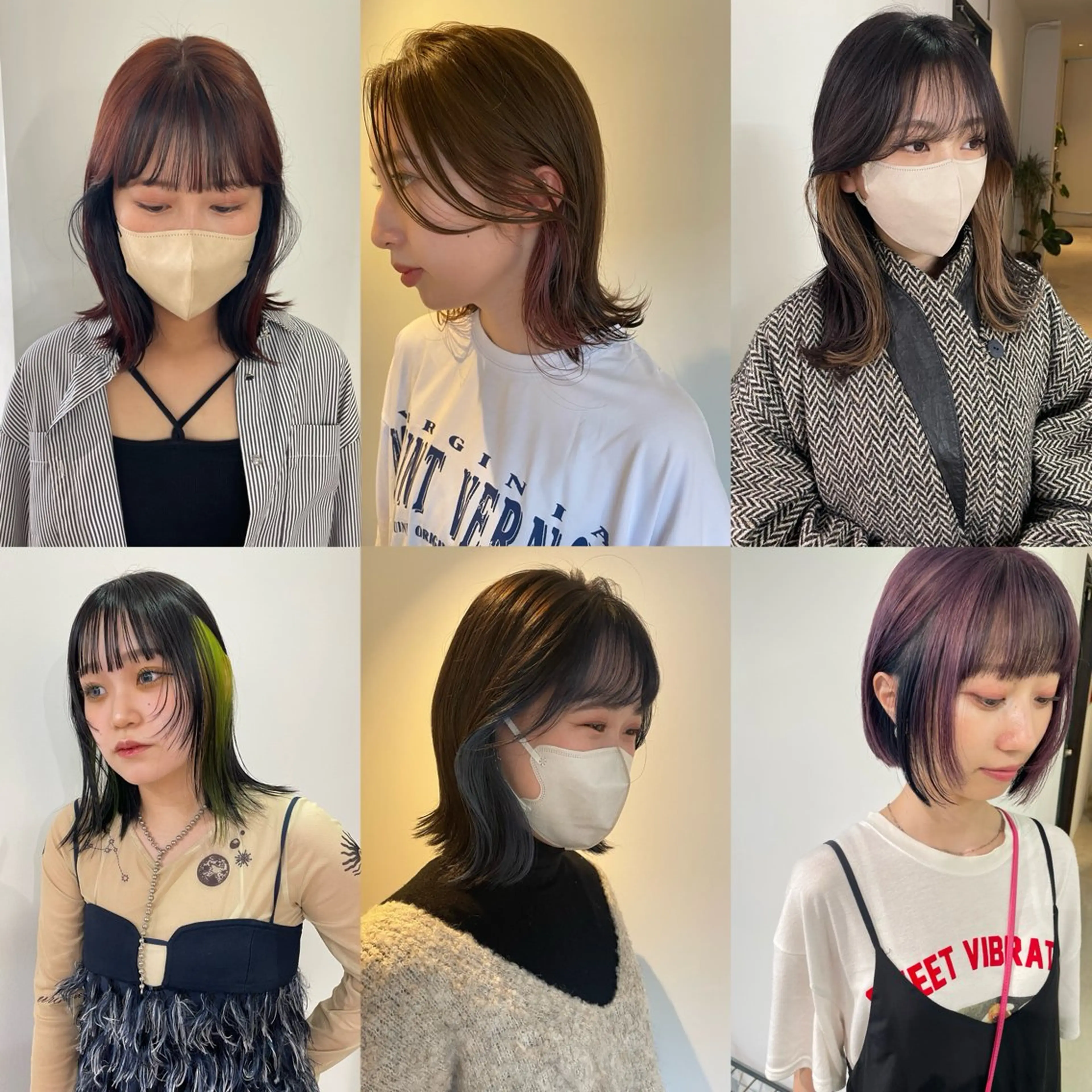 【インナーブリーチ ＋ 全体カラー】大人気🌈🎵✨インナーカラー/イヤリングカラー/フェイスフレーミングの写真