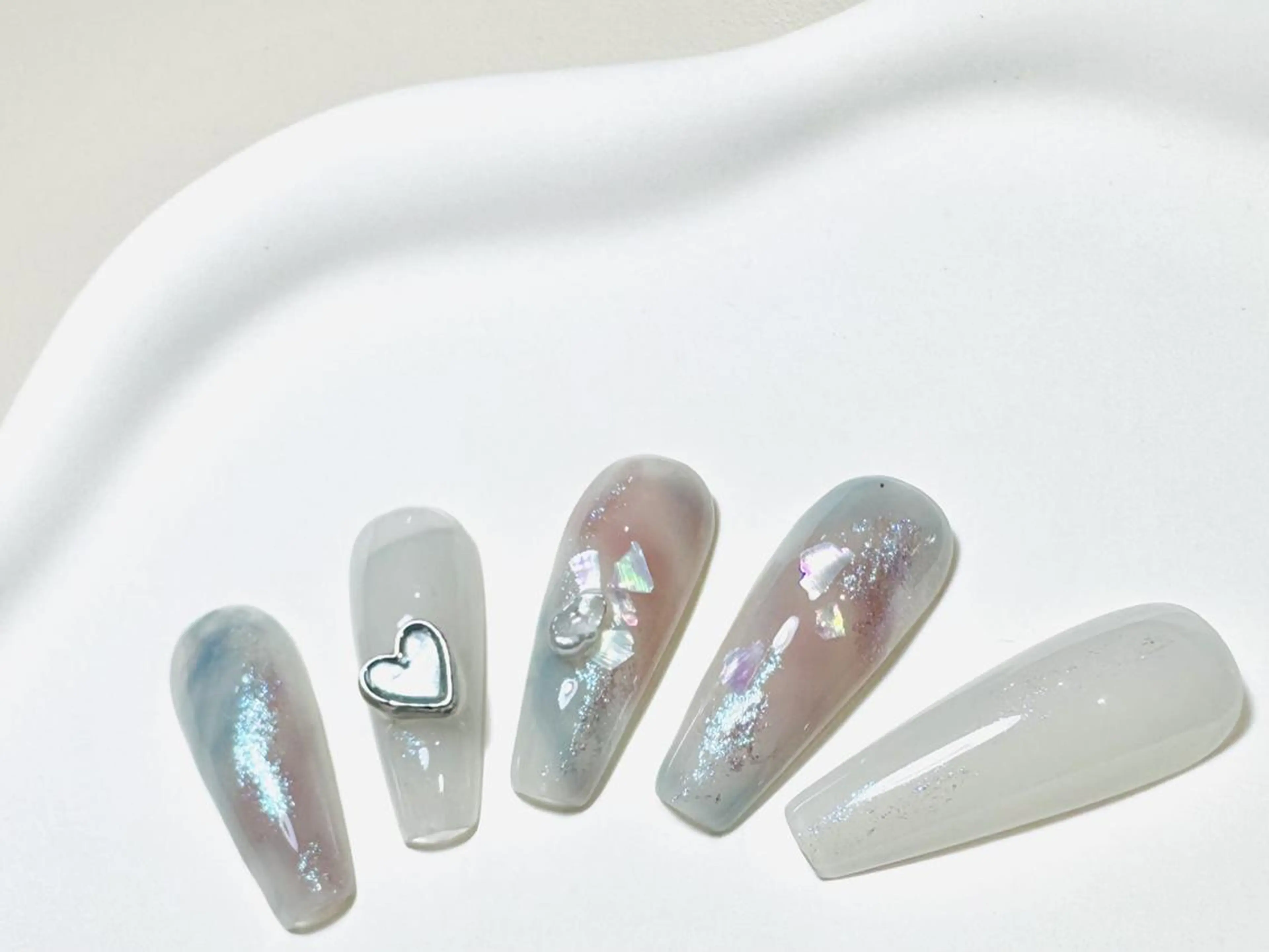 ネイル フットネイル フレンチネイル ジェルネイル ガラスフレンチ 韓国ネイル MoriseNail 表参道のネイルデザイン