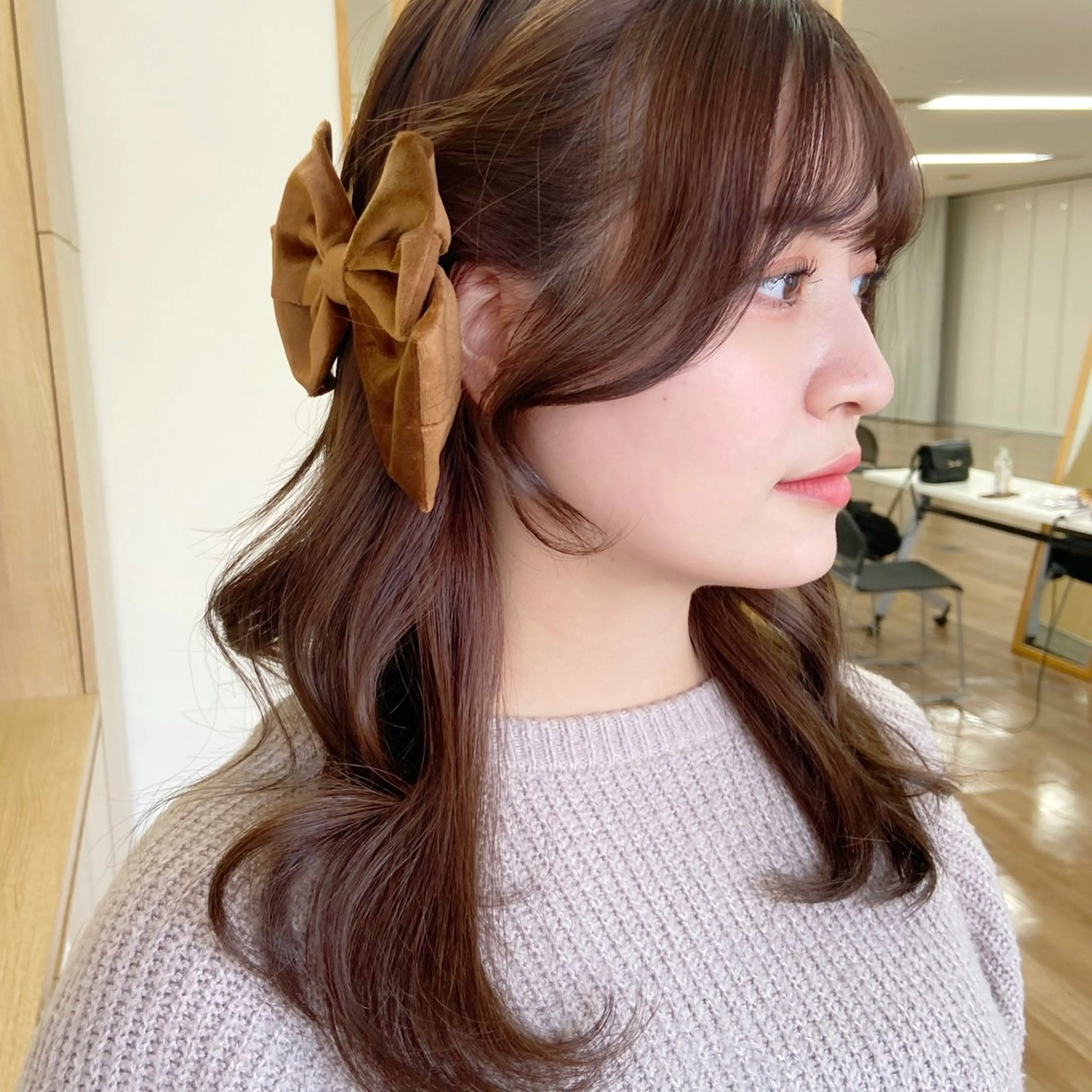 セミロング 新宿/韓国ヘア 中明度カラー/かやのヘアスタイル