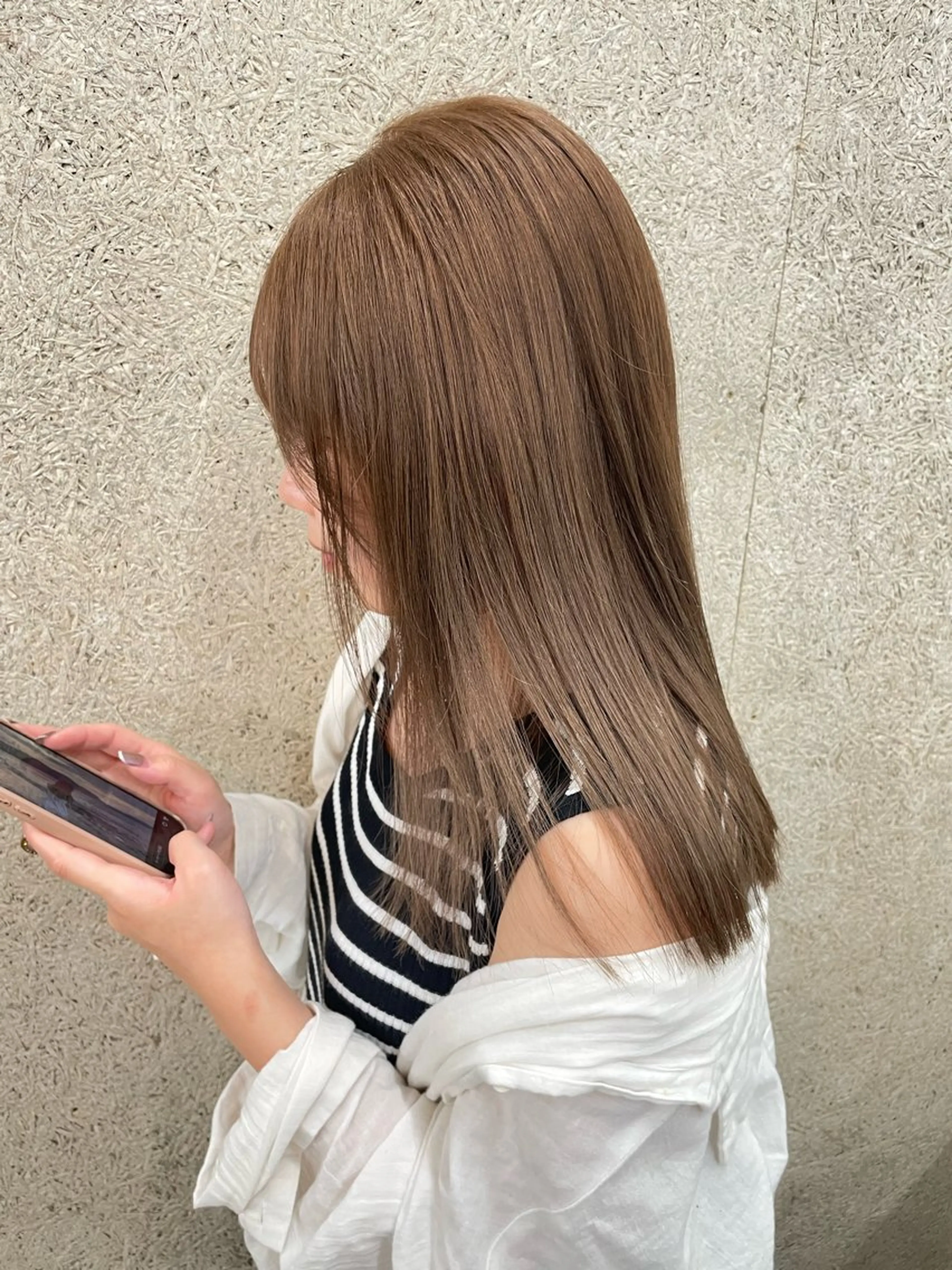 カラー＋髪質改善ストレート＋オージュアトリートメントの写真