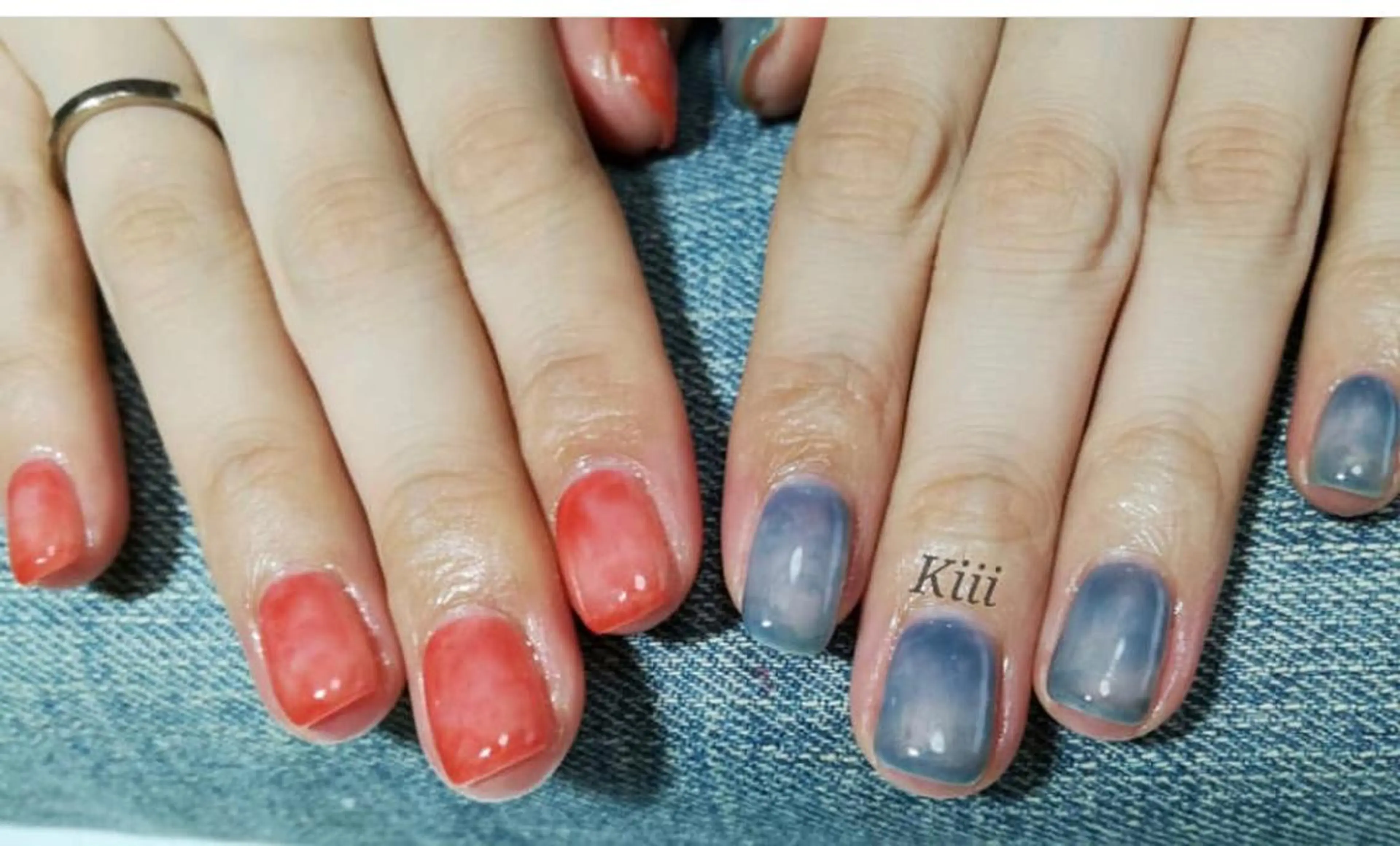 ネイル シンプルネイル ハンドネイル フットネイル kiii.__ ✴︎*のネイルデザイン