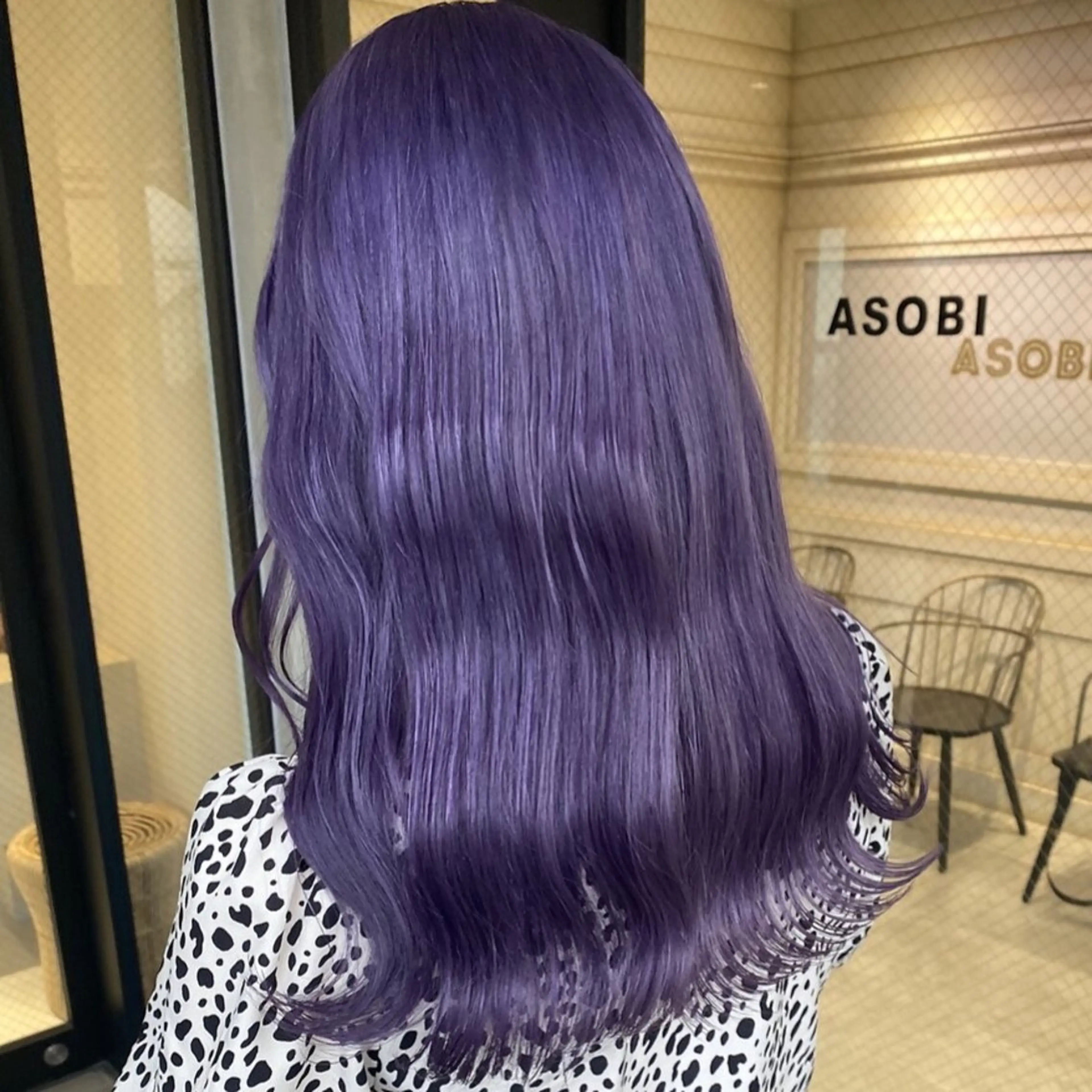 ロング カラー ブリーチ ディープパープル ハイトーンカラー パープルカラー 💖ブリーチ/暖色 𝐘𝐮𝐢💖のヘアスタイル