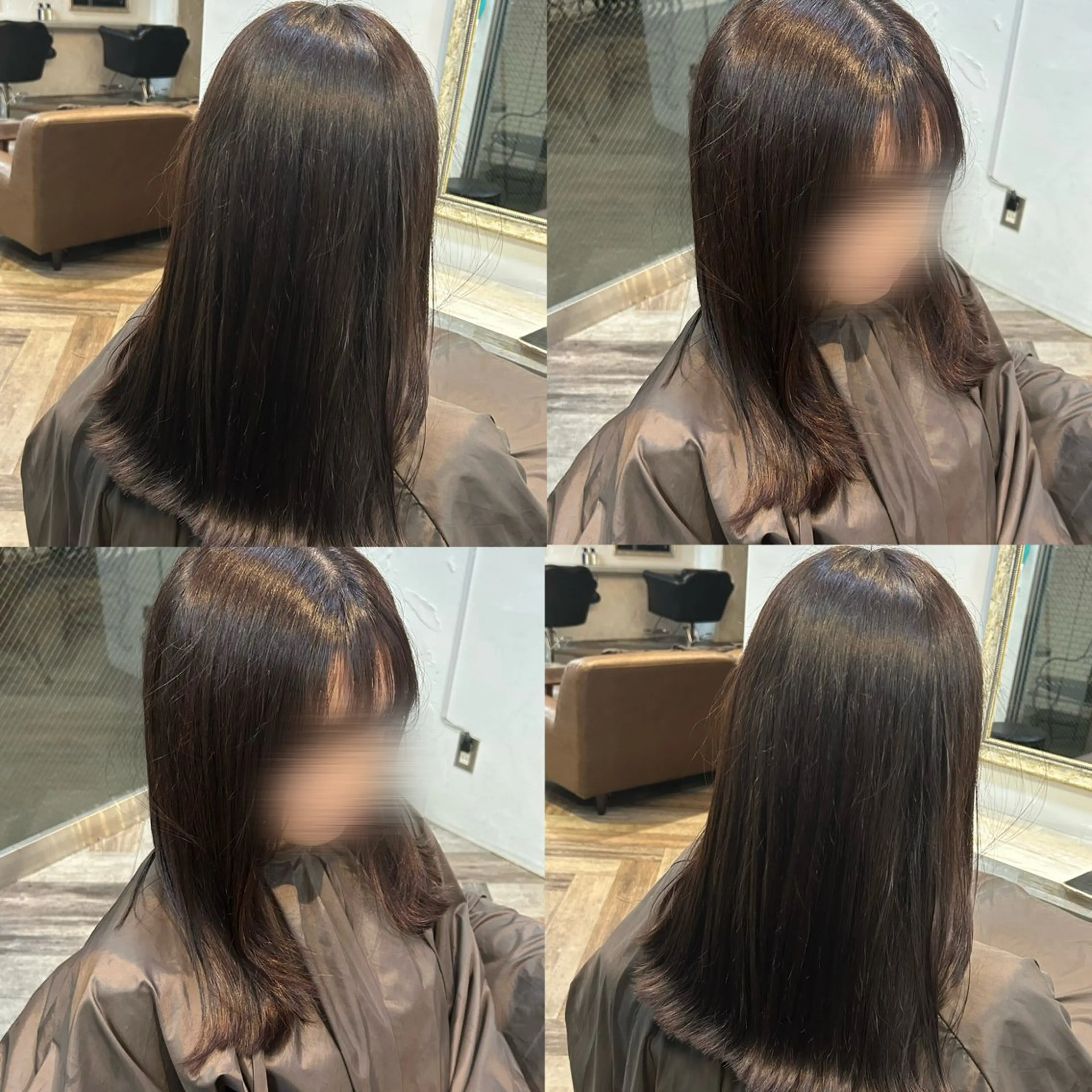 ミディアム カラー ベージュカラー 透明感カラー ピンクカラー パープルカラー 顔周りカット HONAMI ．のヘアスタイル
