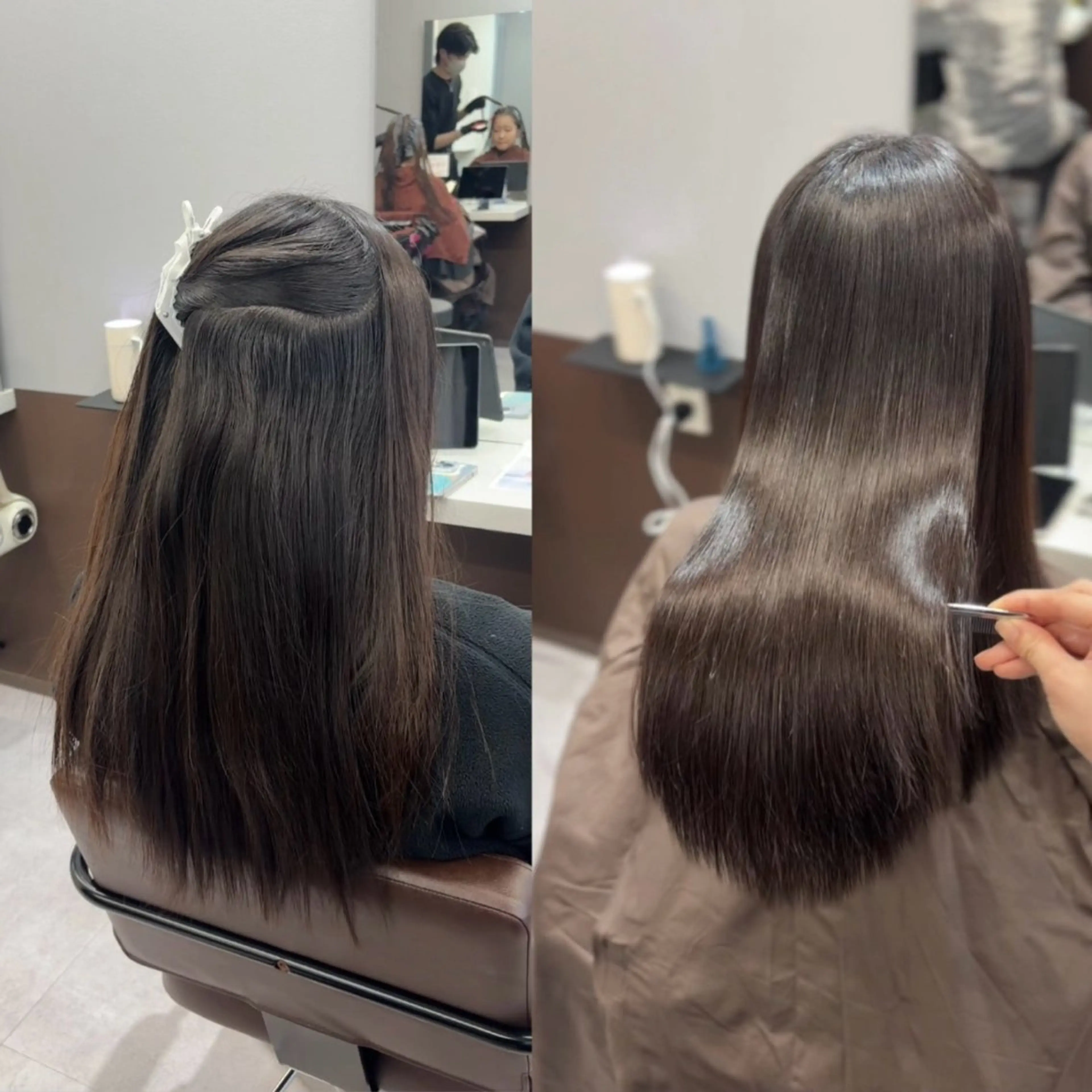 セミロング 髪質改善 縮毛矯正 梅田/髪質改善特化/ 艶カラー🫧さくらこのヘアスタイル
