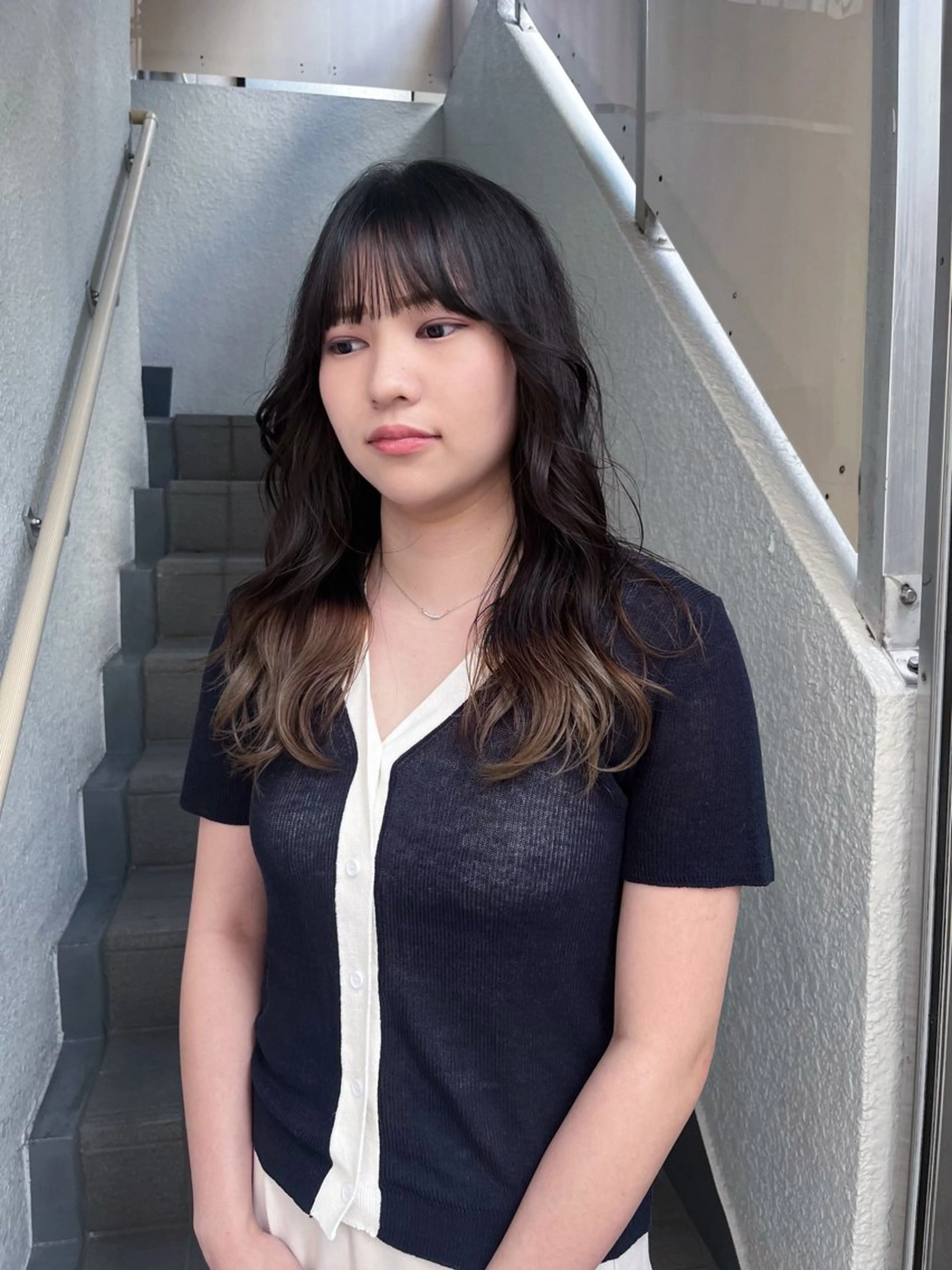 ロング カラー レイヤーカット🍏 パーマ/ののかのヘアスタイル