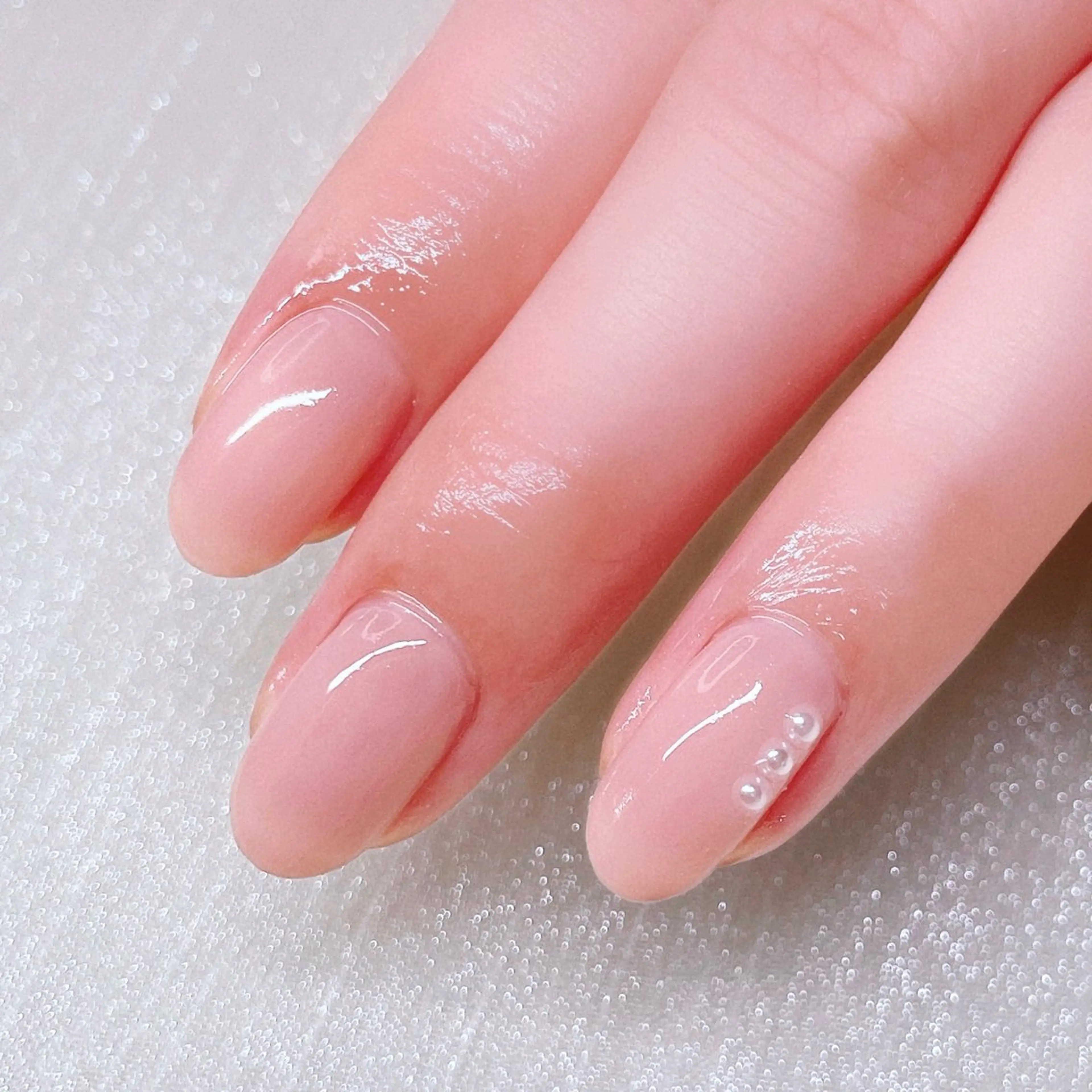 ネイル 長さ出し ストーンネイル ハンドネイル Nailist suzuのネイルデザイン