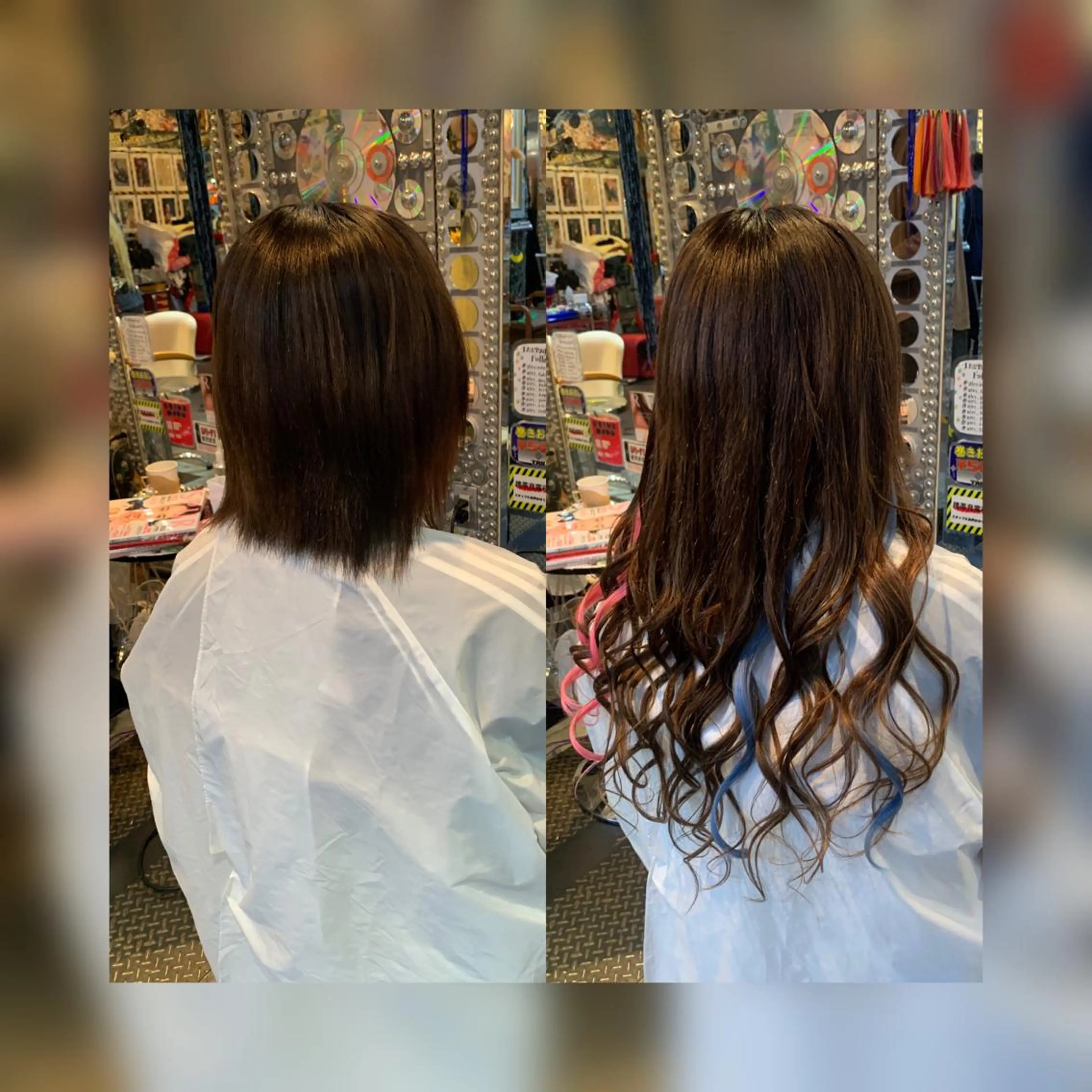 ロング カラー ヘアアレンジ エクステ 🌈派手髪エクステ ブレイズ🌈ひろとのヘアスタイル