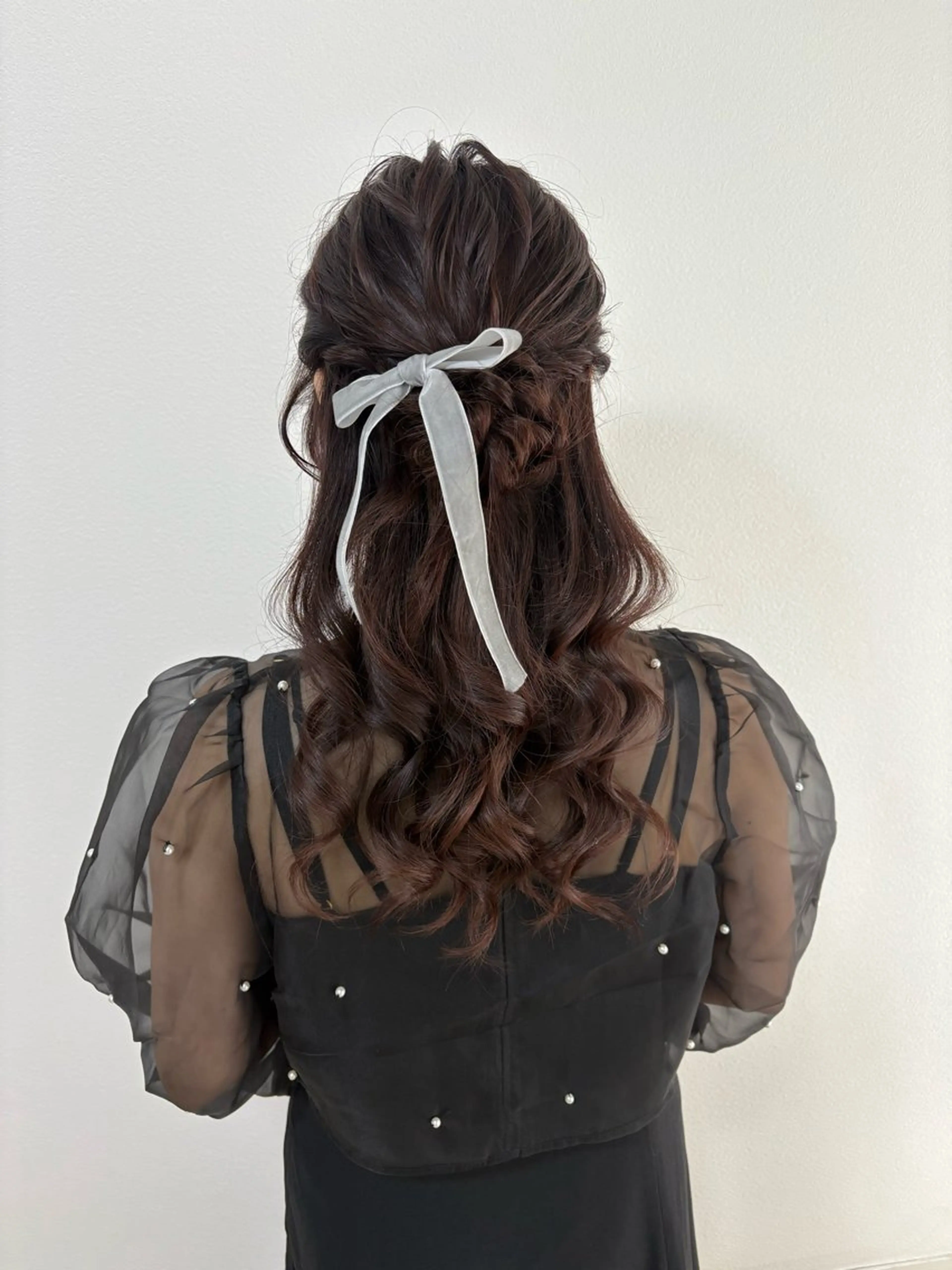 ロング ヘアアレンジ ハーフアップ ヘアセット ヘアセットサロン /上坪愛美のヘアスタイル